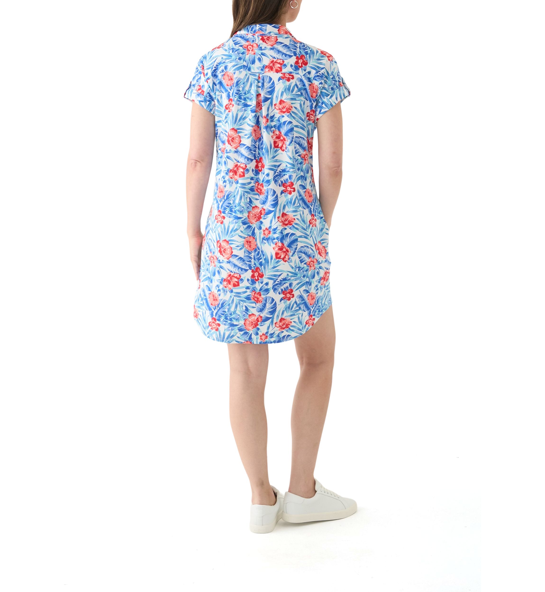 Womens Short Sleeve Dolman Shirtdress