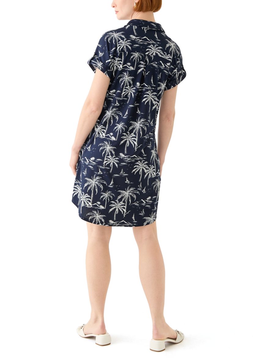 Womens Short Sleeve Dolman Shirtdress