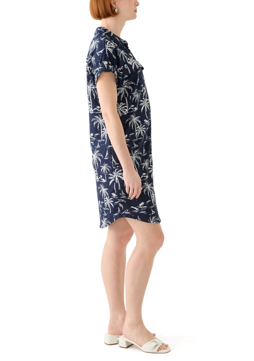 Womens Short Sleeve Dolman Shirtdress