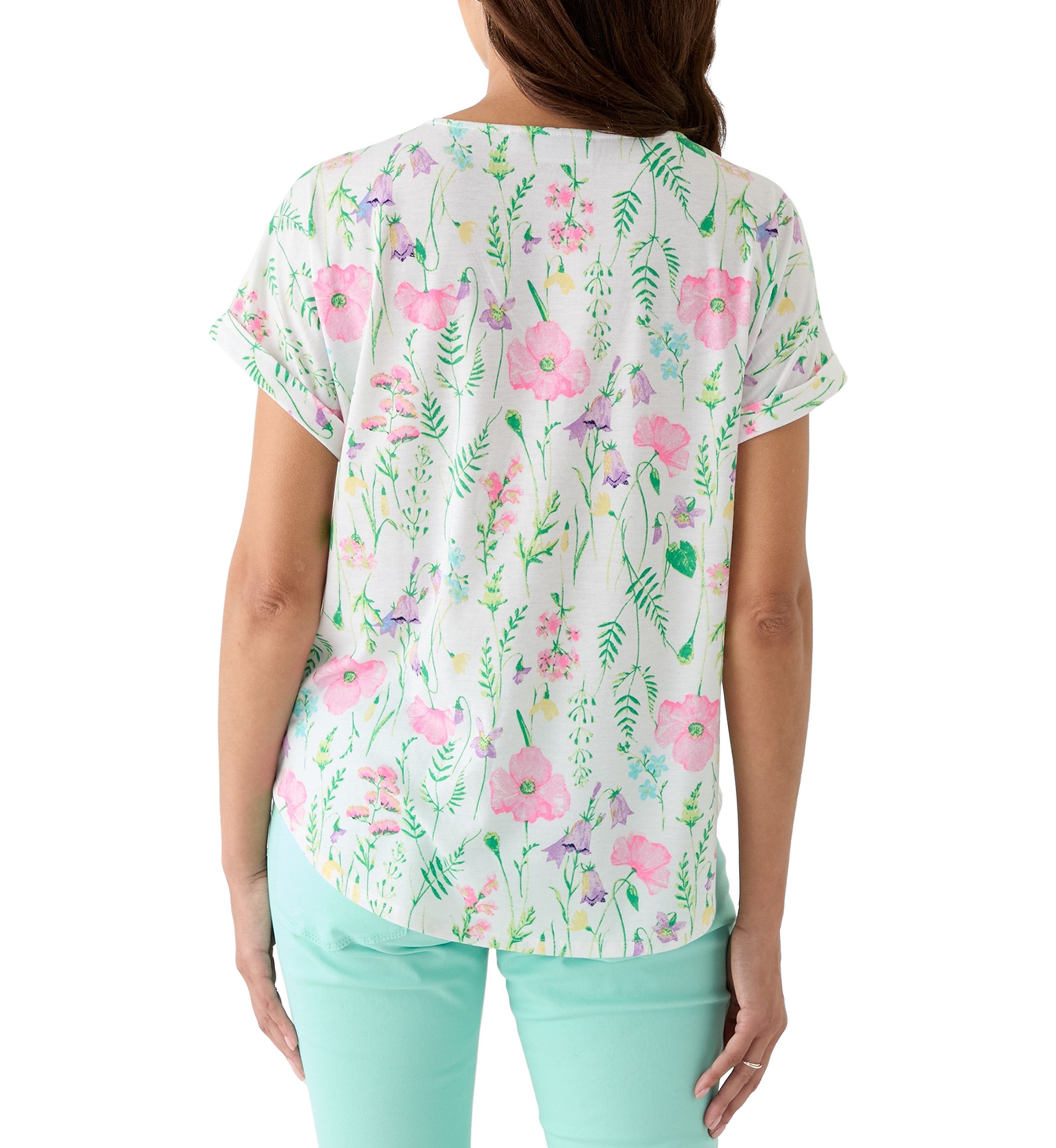 Womens Short Sleeve Knit Dolman Neck Detail Top