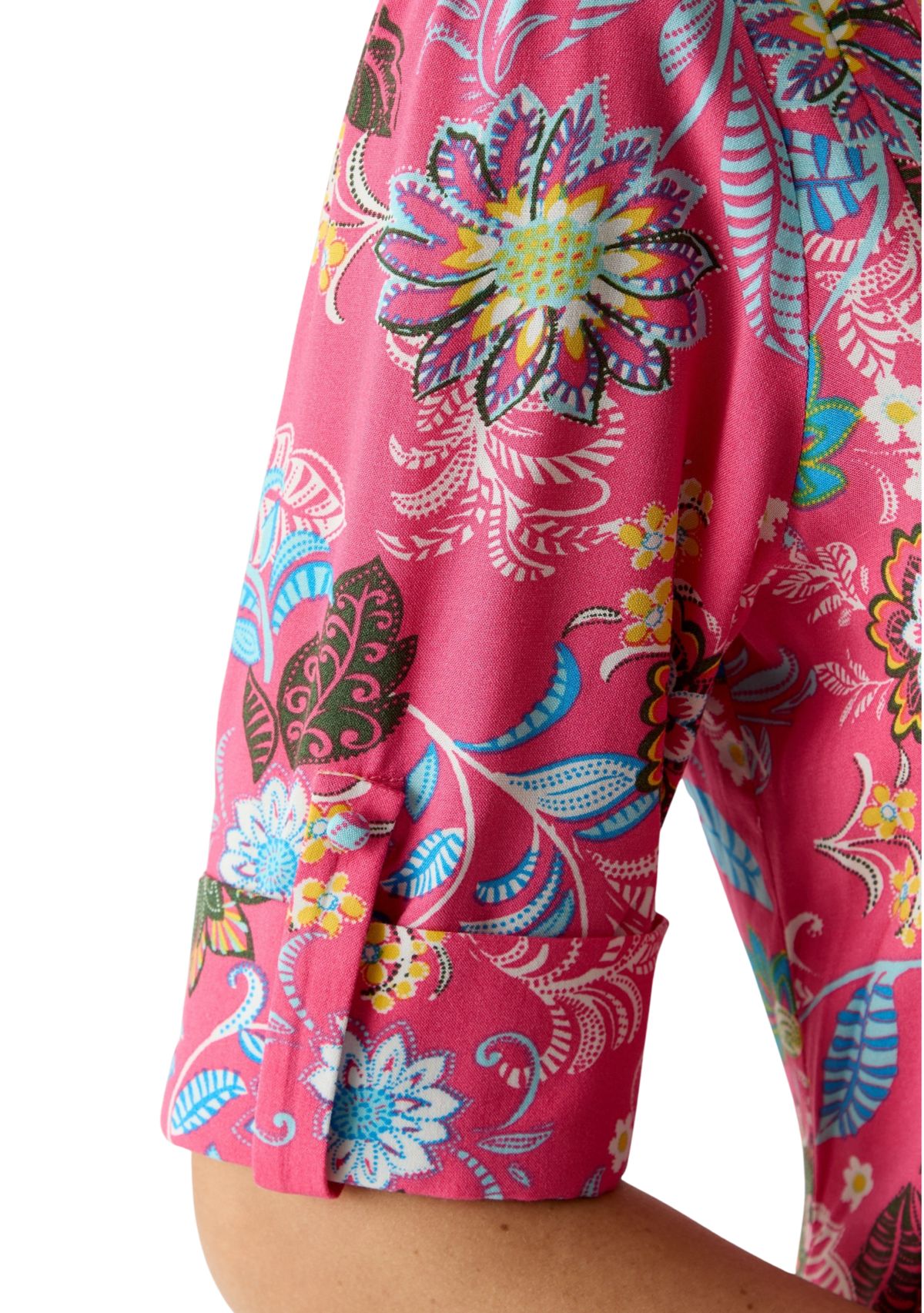 Womens Woven Printed Henley Dress