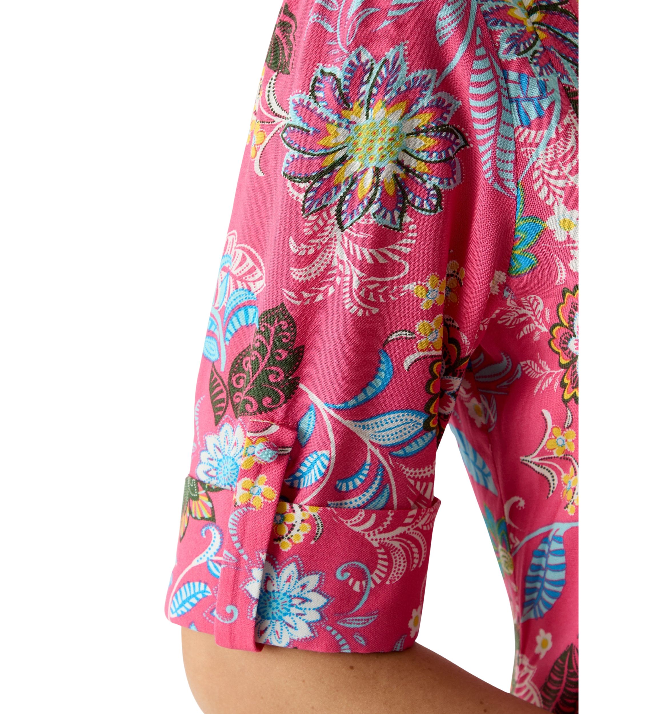 Womens Woven Printed Henley Dress