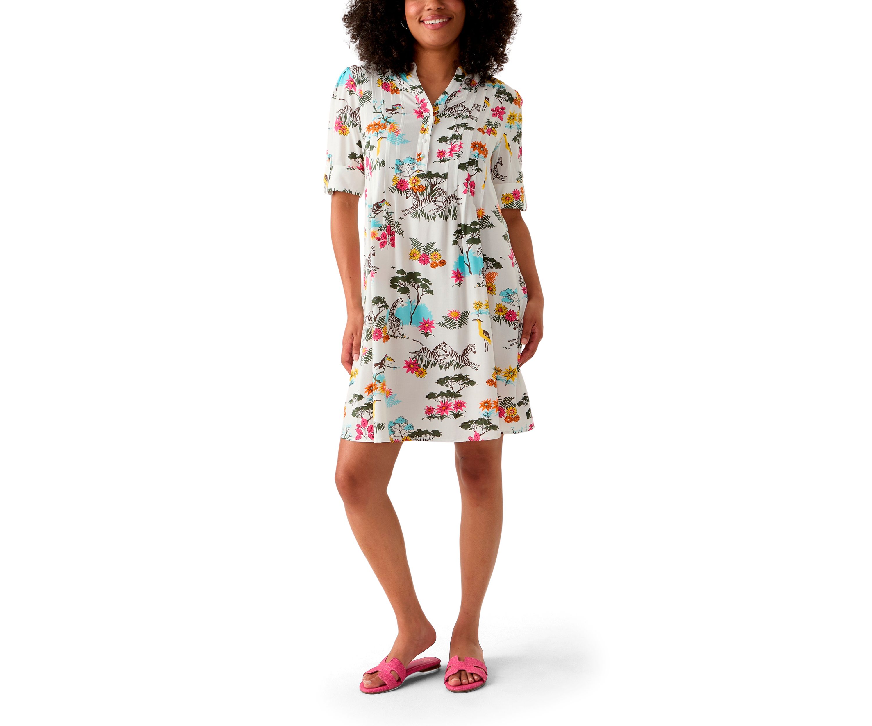Womens Woven Printed Dress