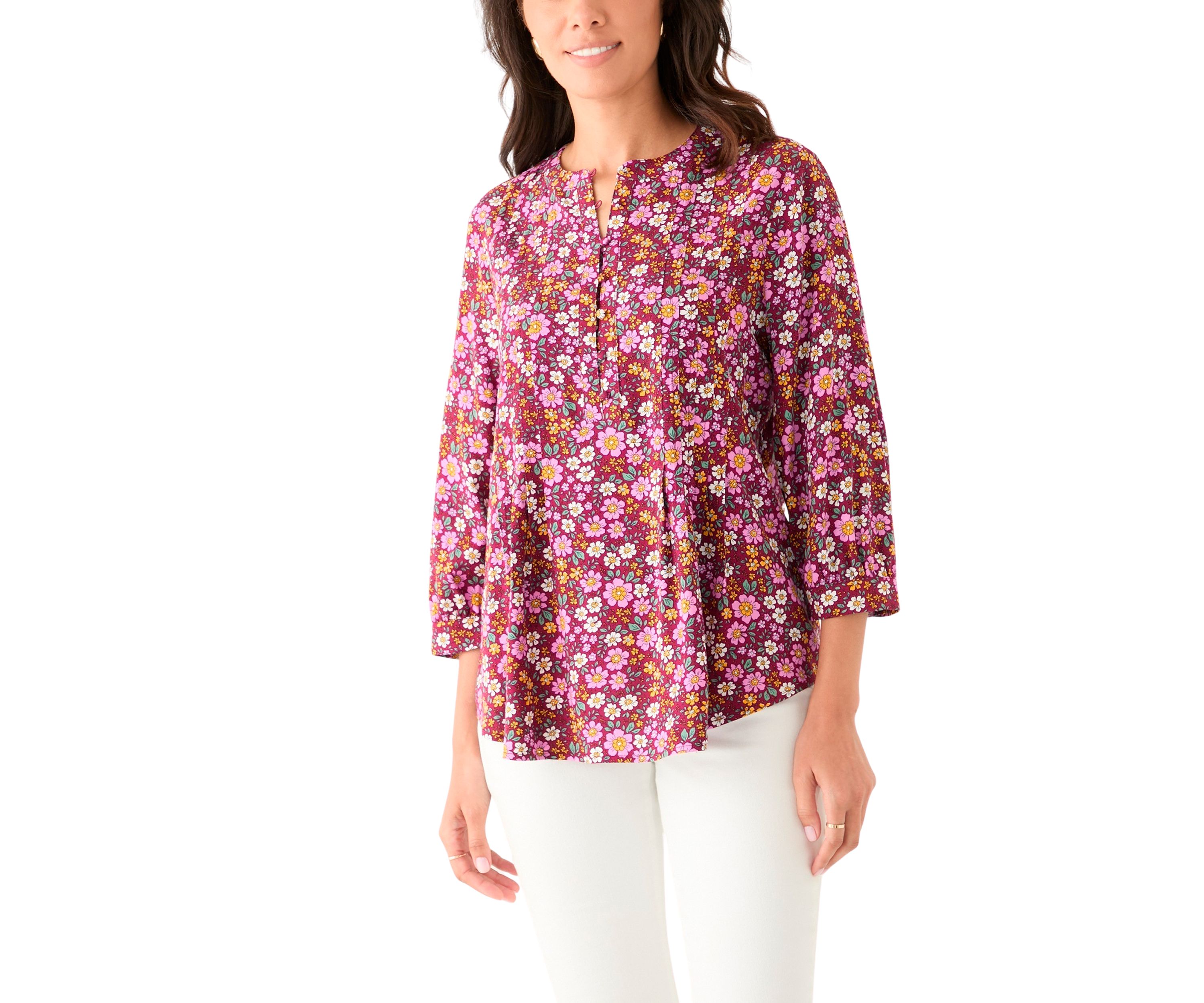 Womens Printed 3/4 Sleeve Top
