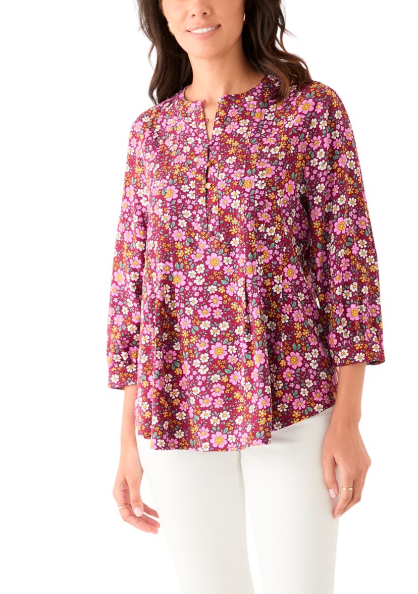 Womens Printed 3/4 Sleeve Top