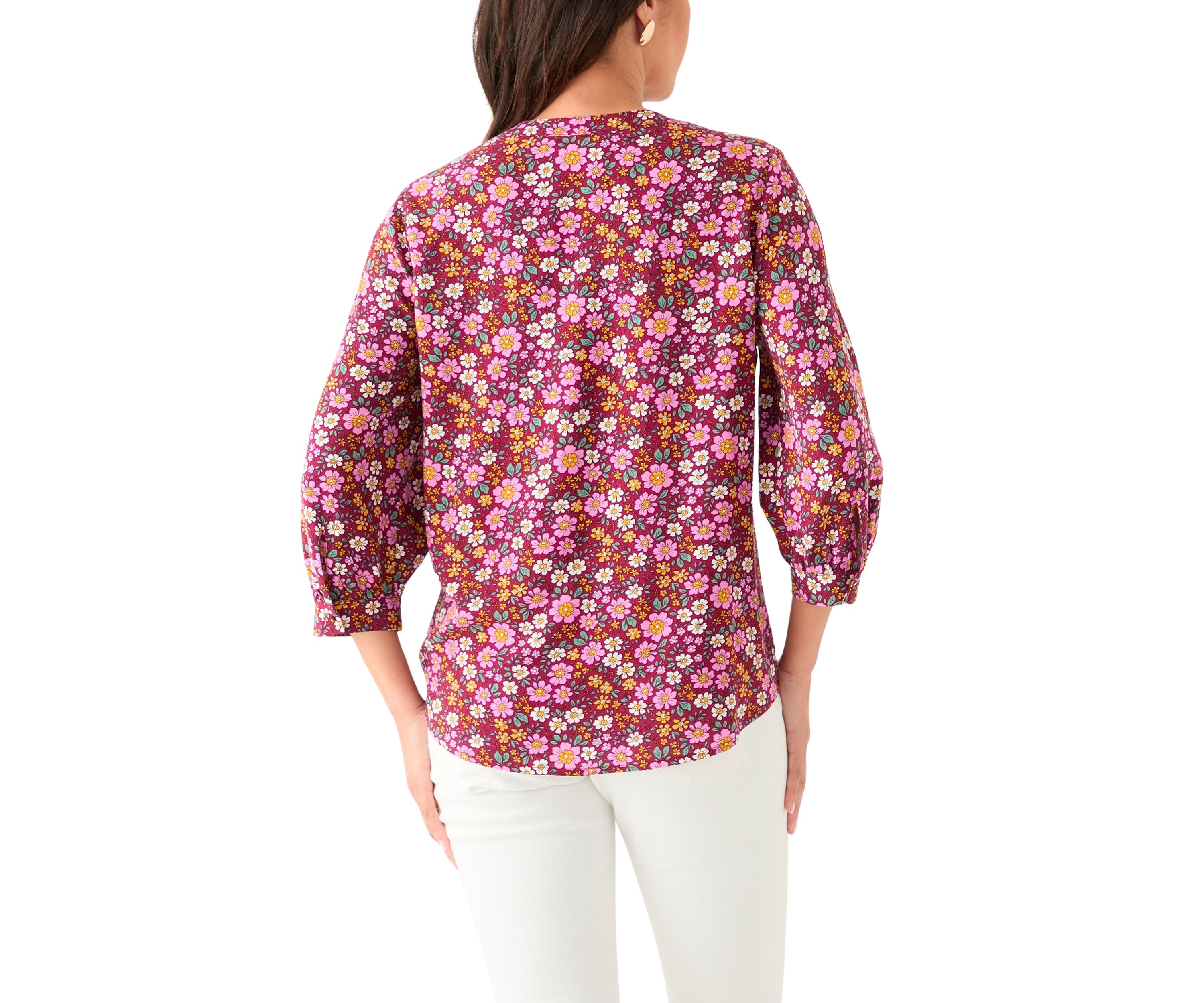 Womens Printed 3/4 Sleeve Top