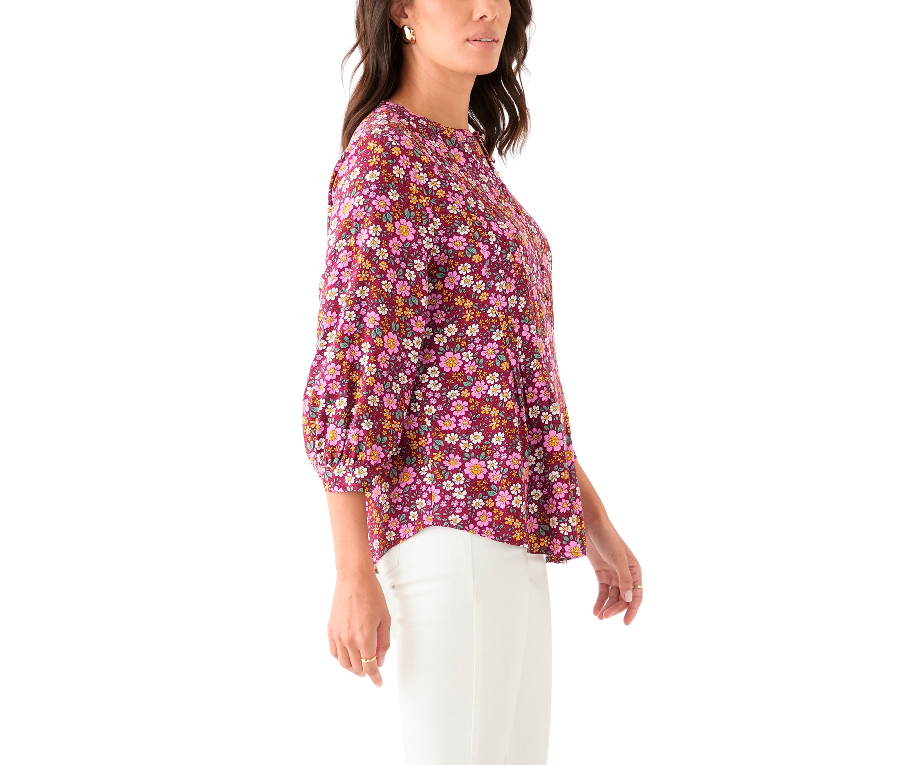 Womens Printed 3/4 Sleeve Top