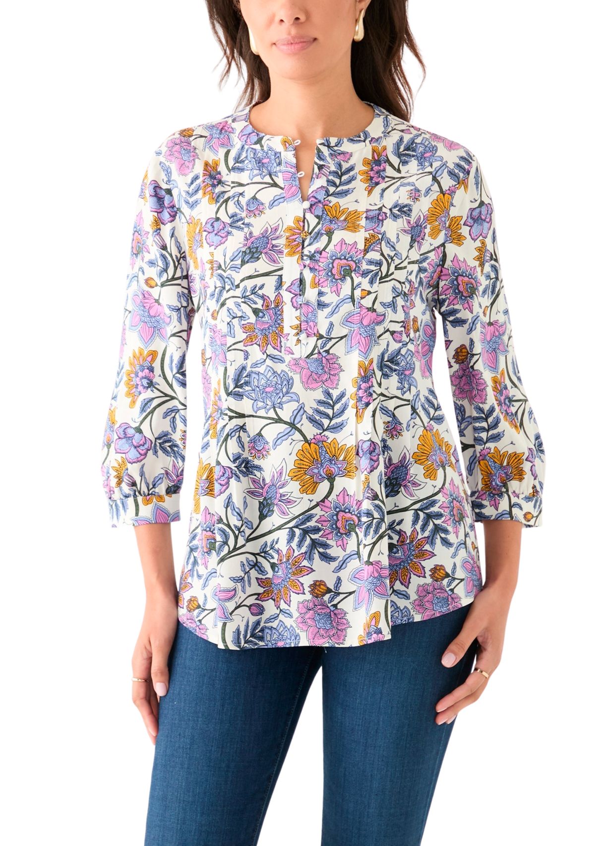 Womens Printed 3/4 Sleeve Top