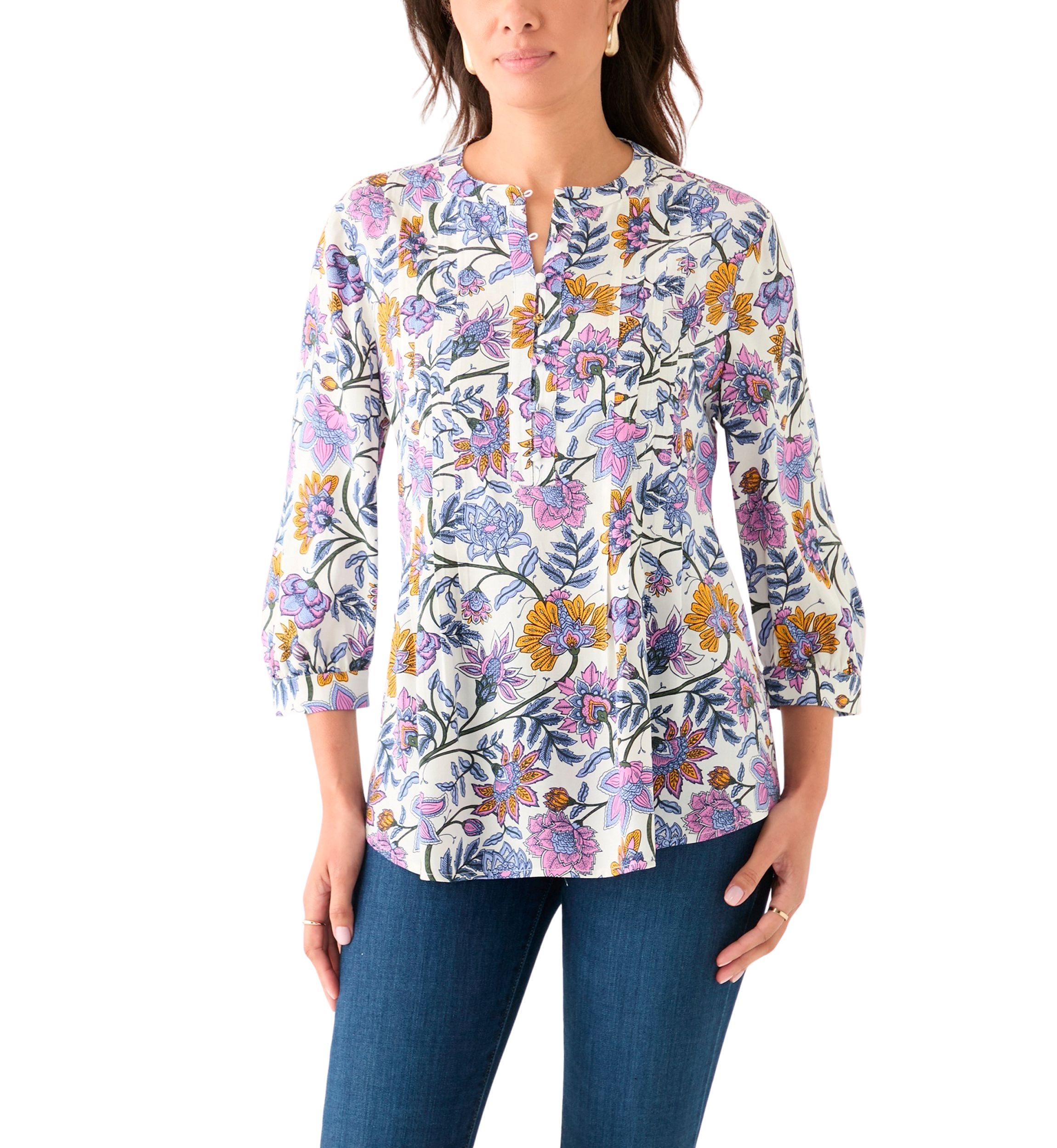 Womens Printed 3/4 Sleeve Top