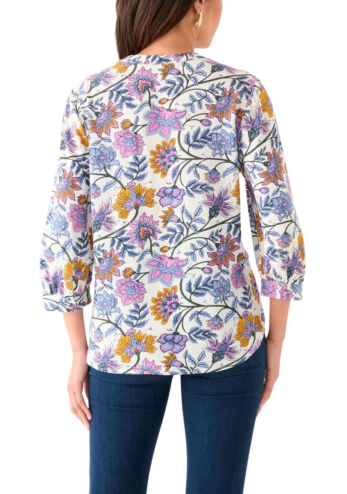 Womens Printed 3/4 Sleeve Top