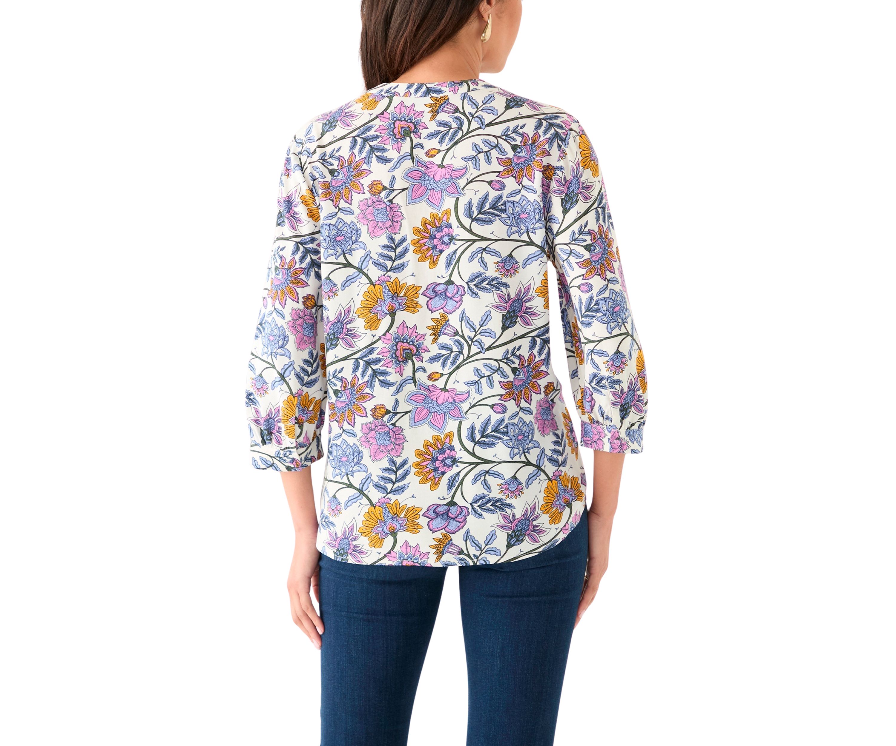 Womens Printed 3/4 Sleeve Top