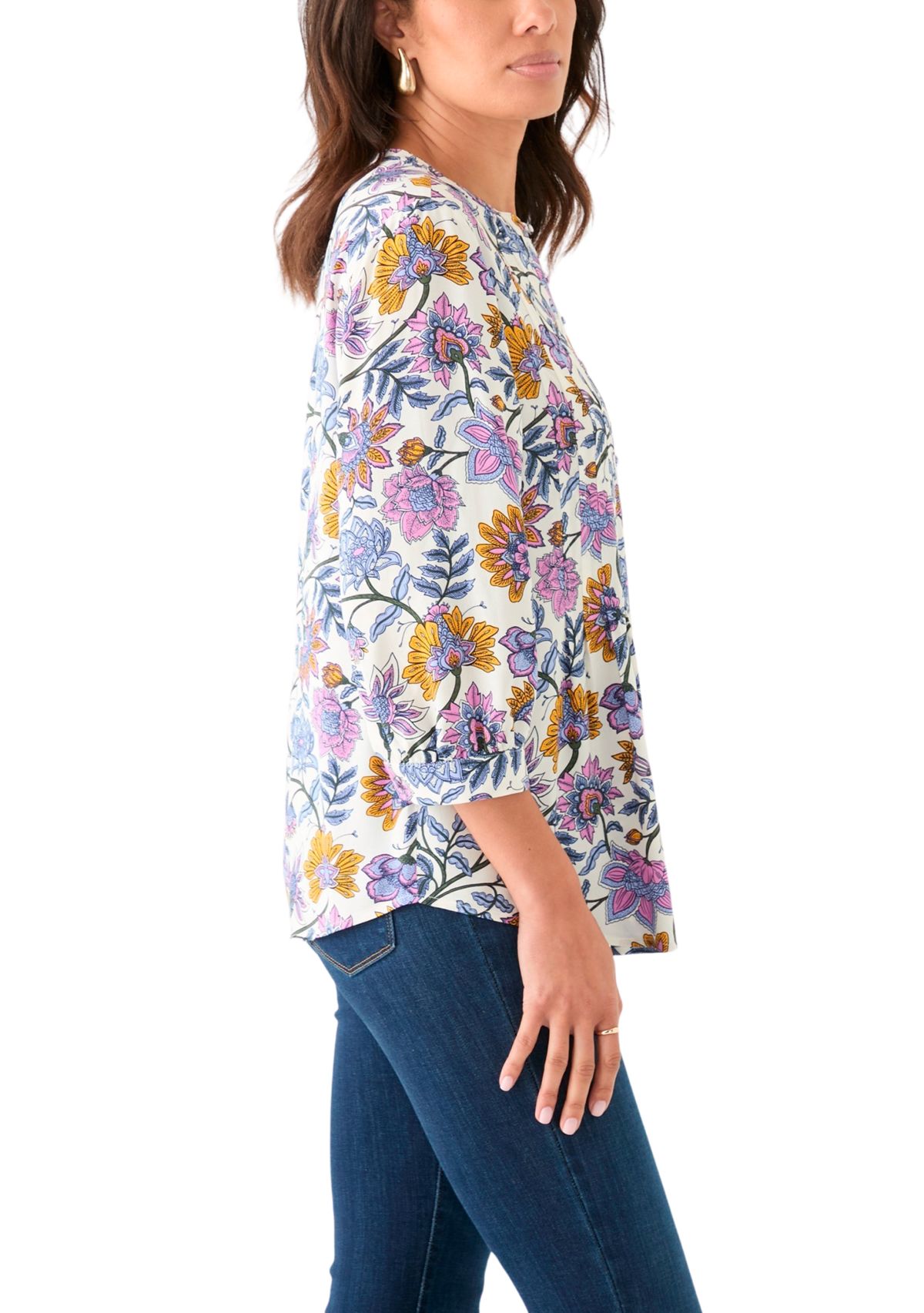 Womens Printed 3/4 Sleeve Top