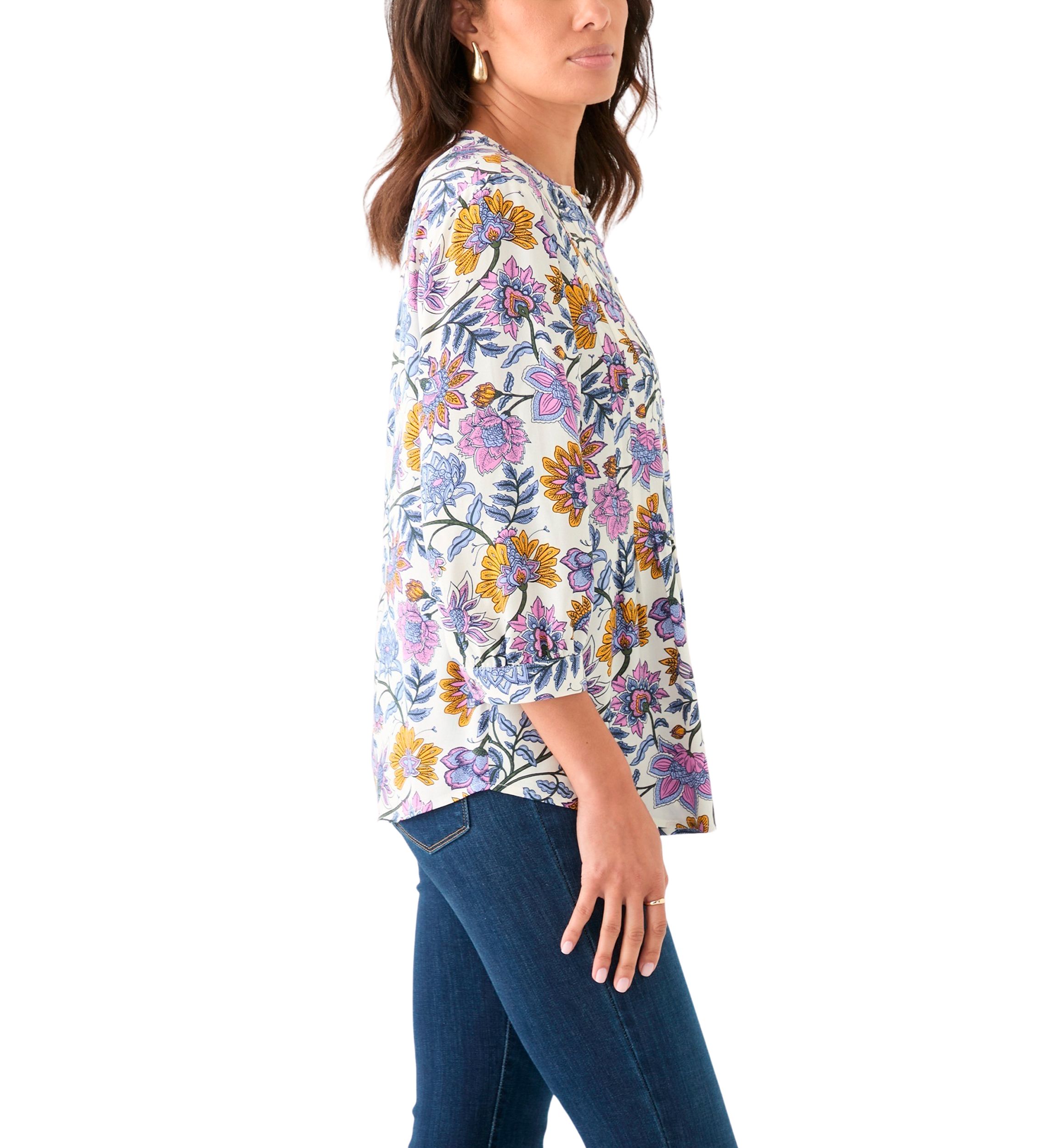 Womens Printed 3/4 Sleeve Top