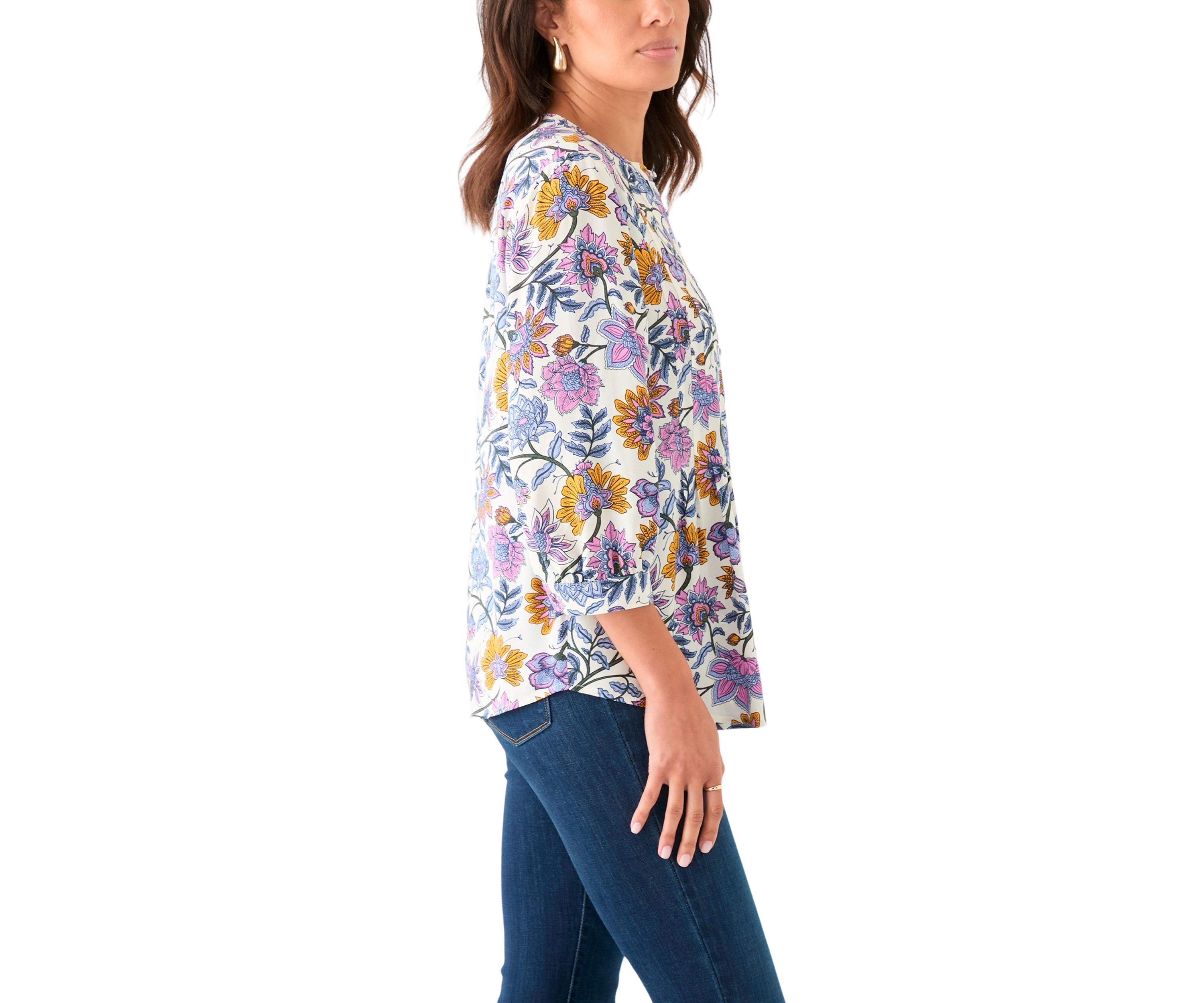 Womens Printed 3/4 Sleeve Top
