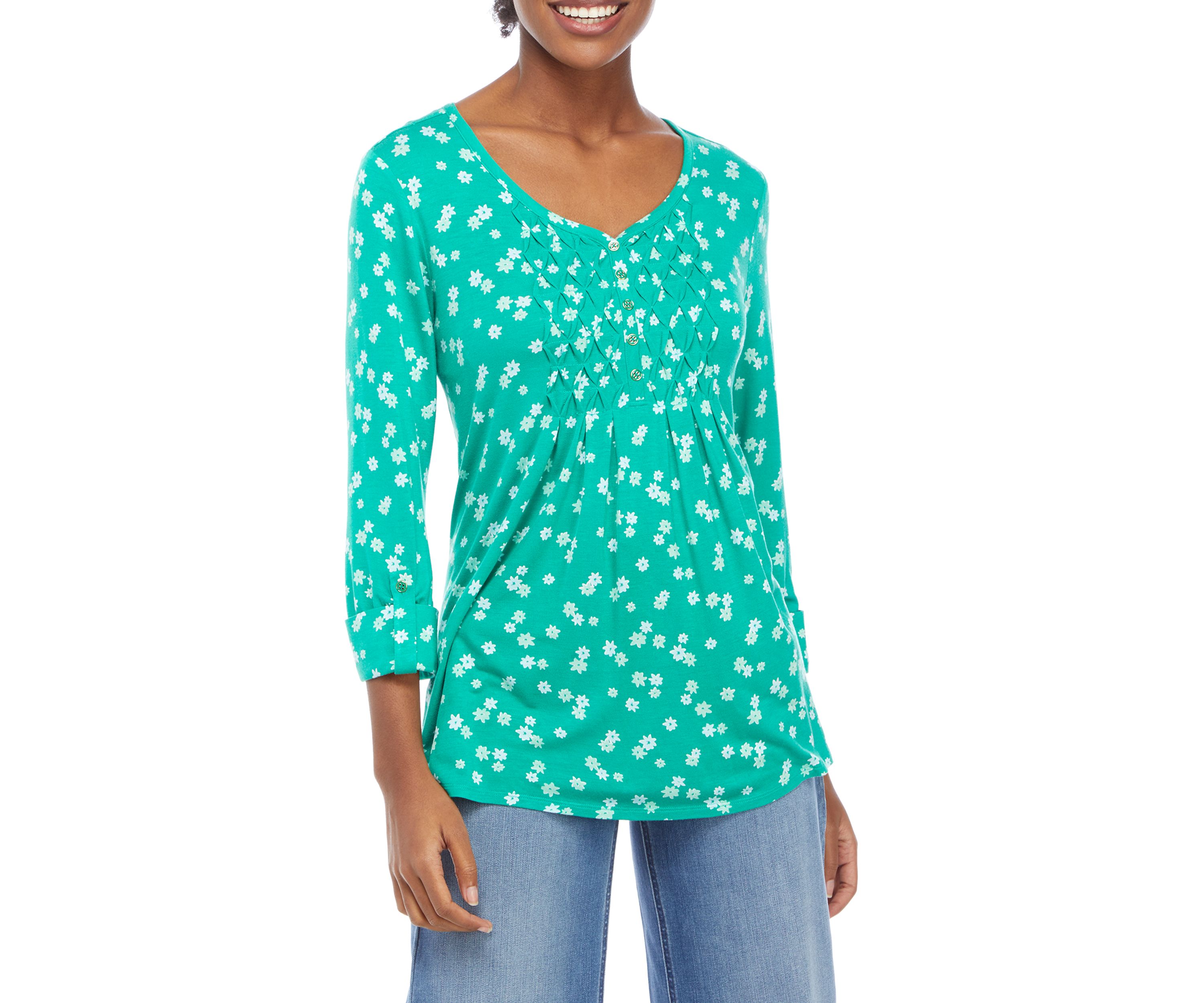 Womens Honeycomb Floral Top