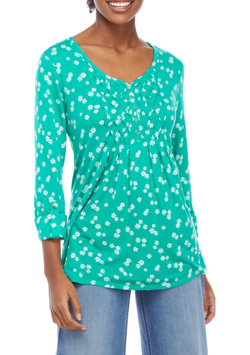 Womens Honeycomb Floral Top