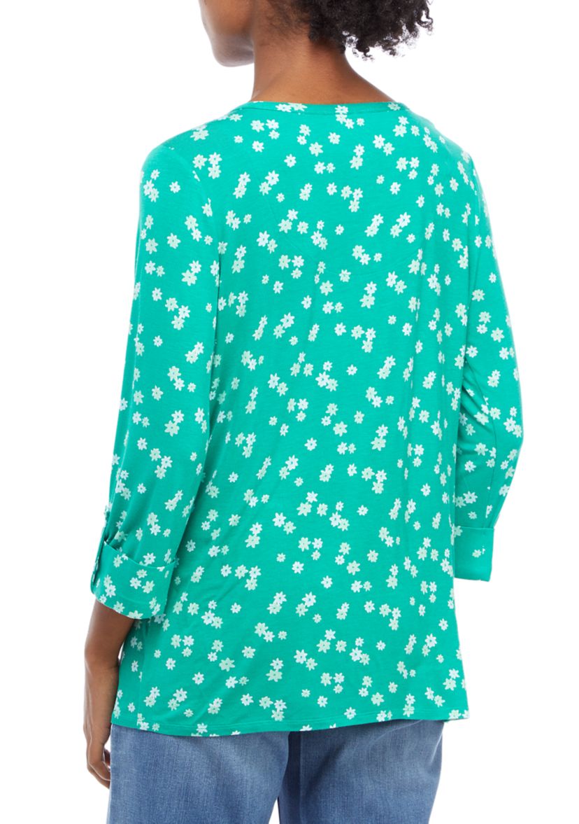 Womens Honeycomb Floral Top