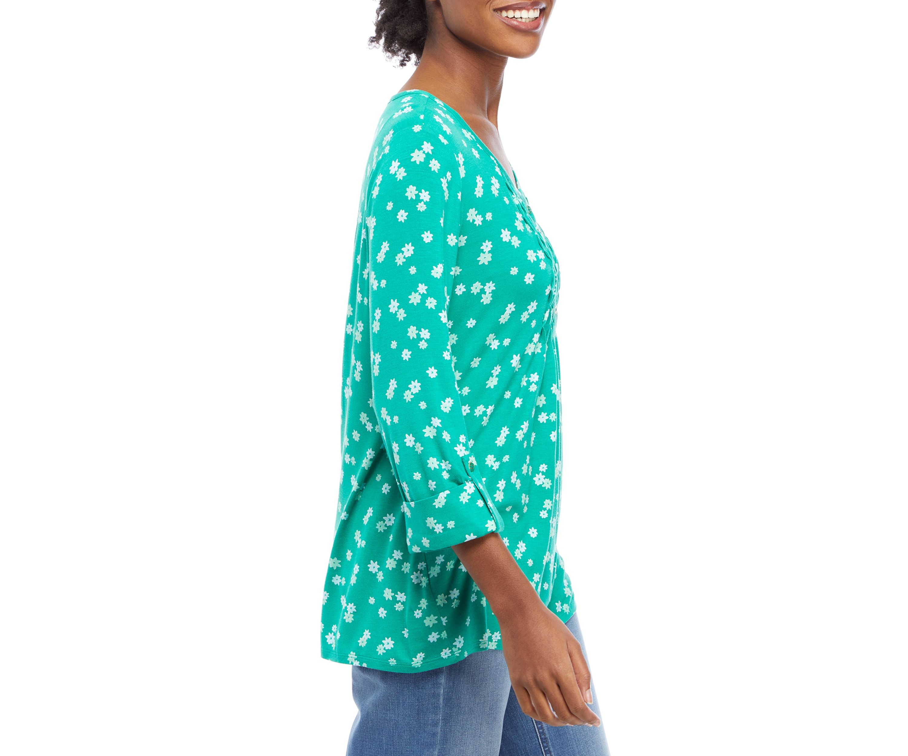 Womens Honeycomb Floral Top