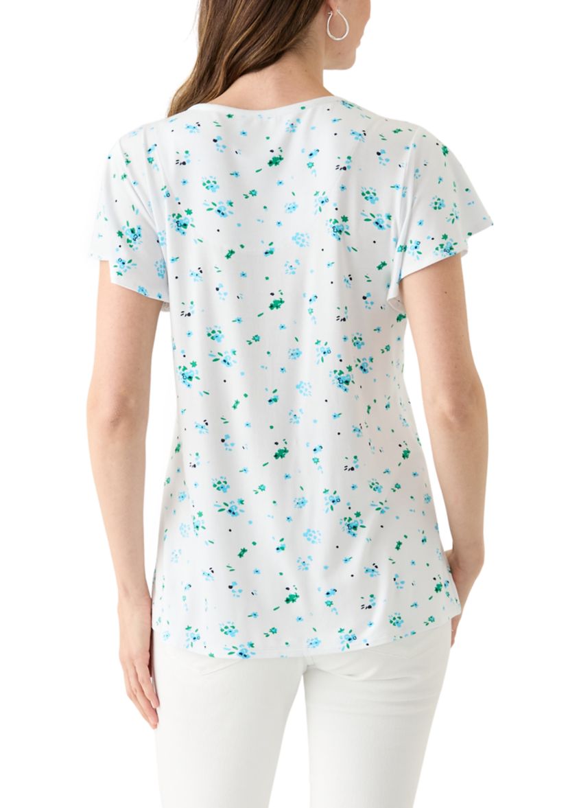 Womens Knit Printed Honeycomb Top