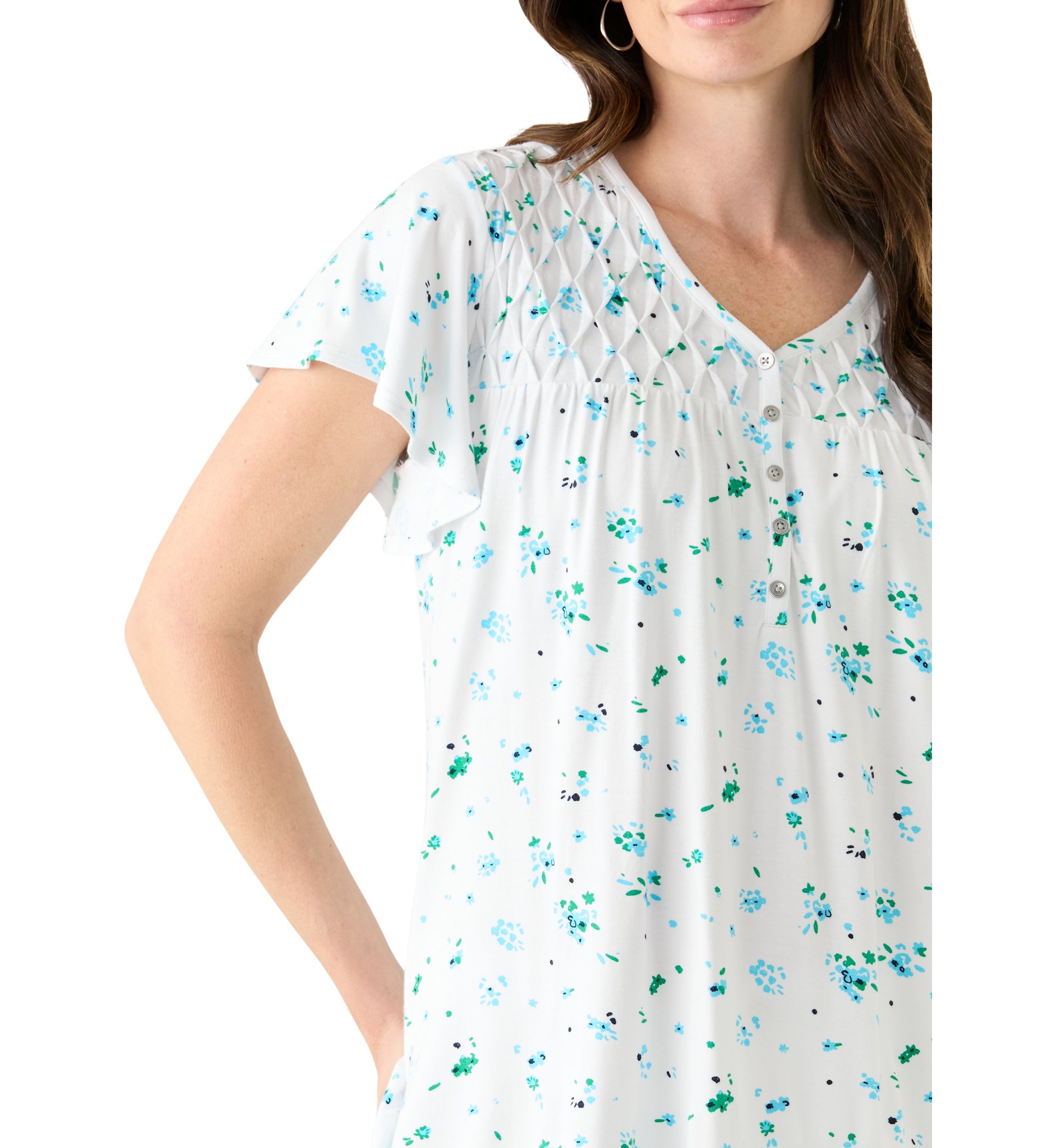 Womens Knit Printed Honeycomb Top