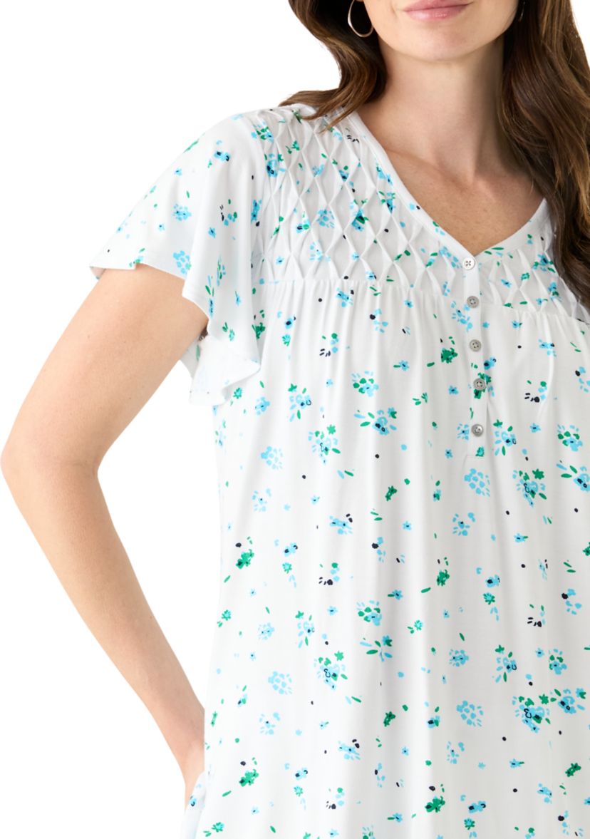 Womens Knit Printed Honeycomb Top