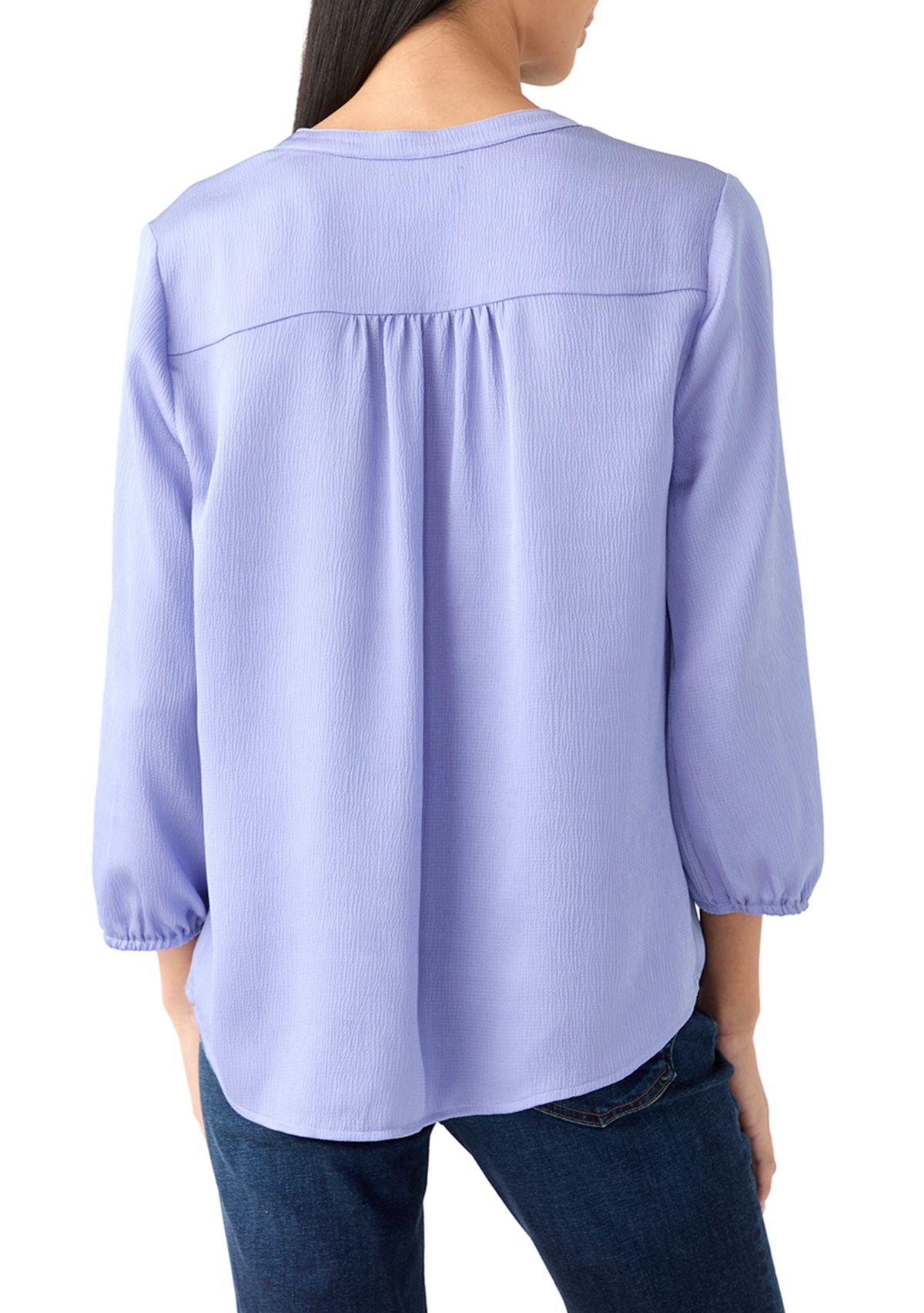 Womens Henley Solid Top