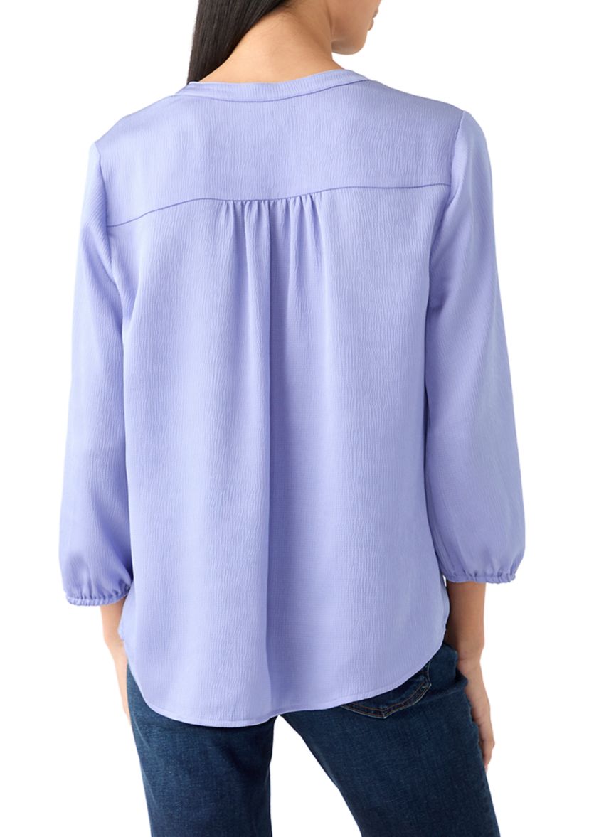 Womens Henley Solid Top