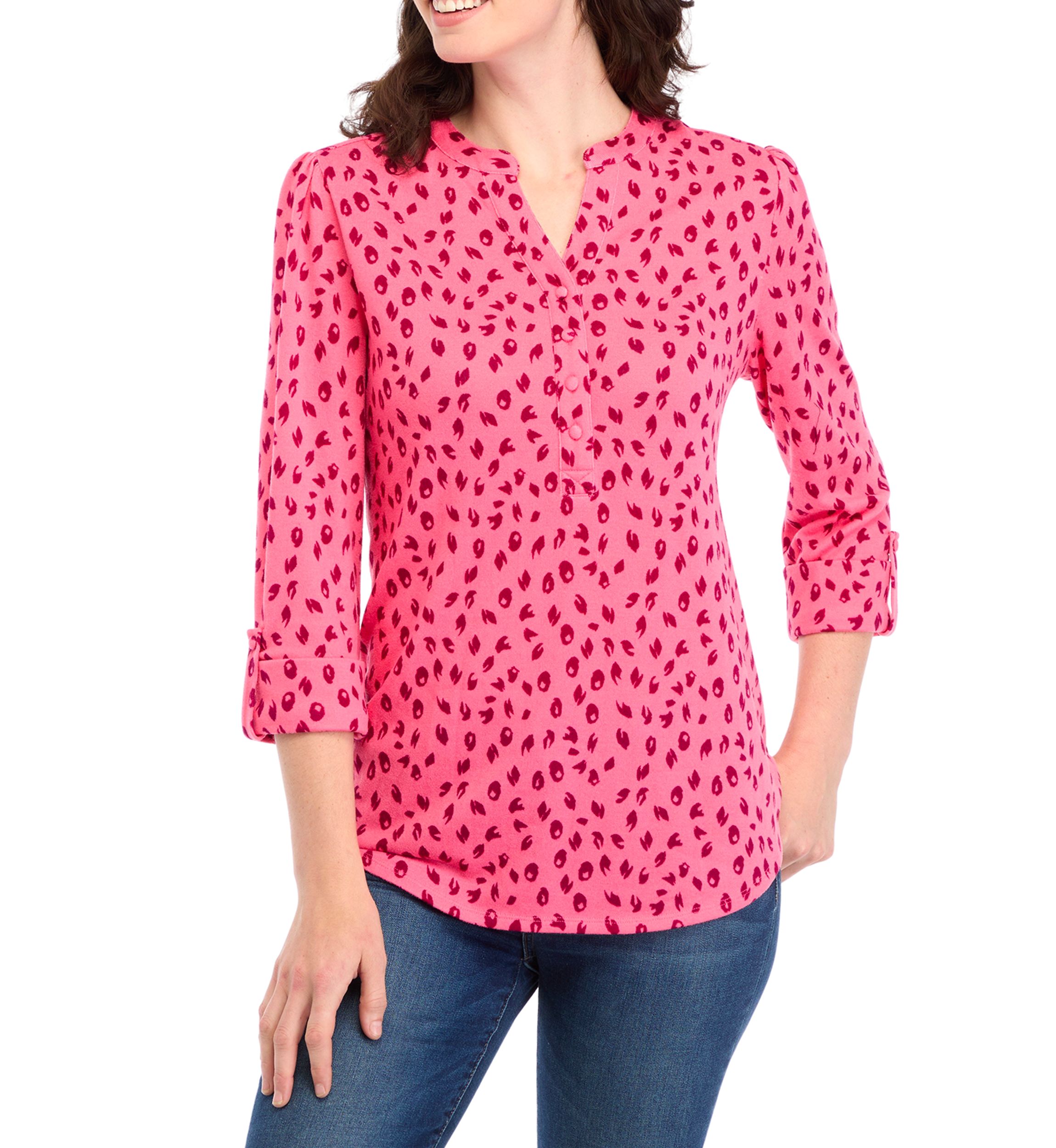 Womens Knit Henley Shirt 