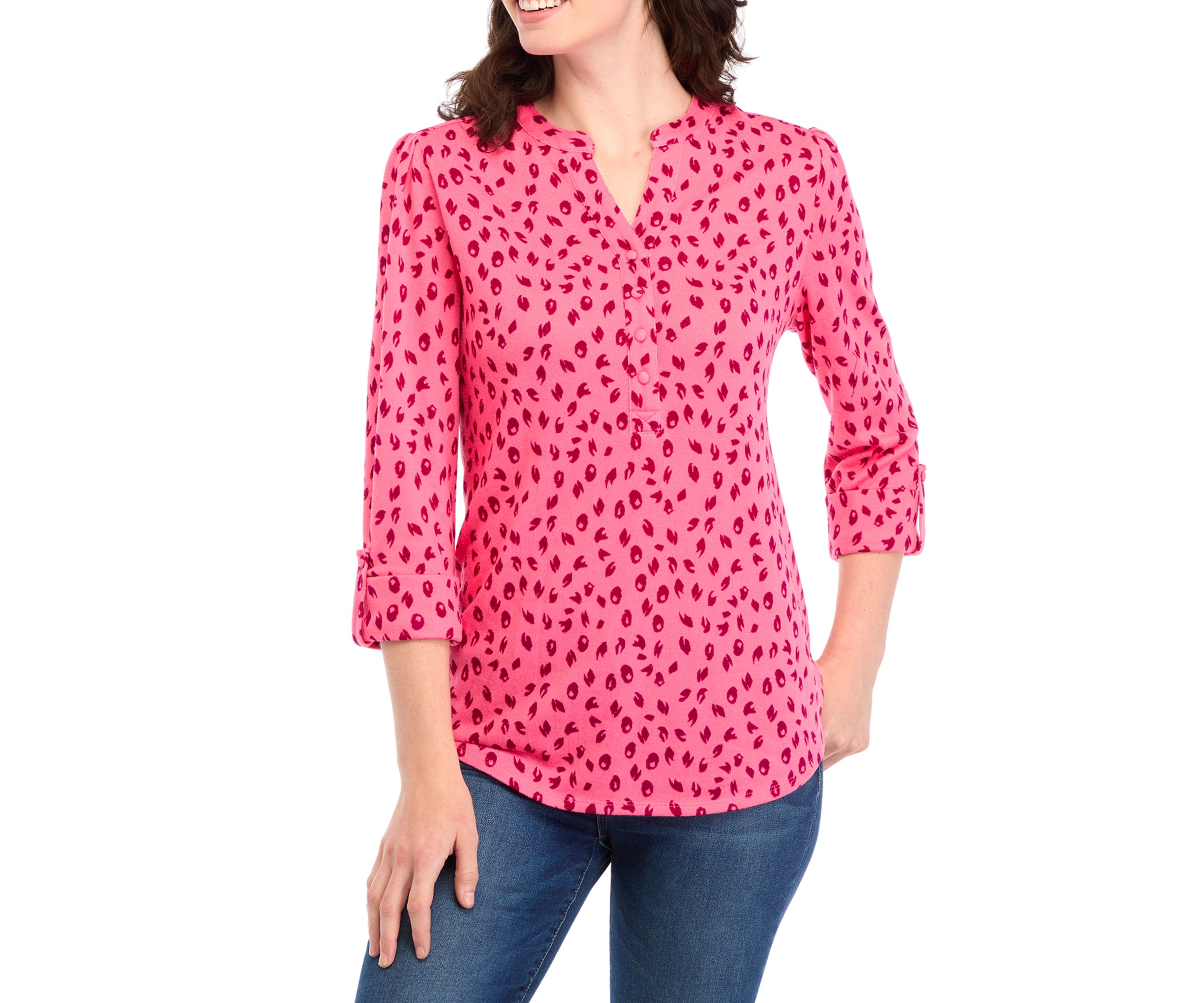 Womens Knit Henley Shirt 