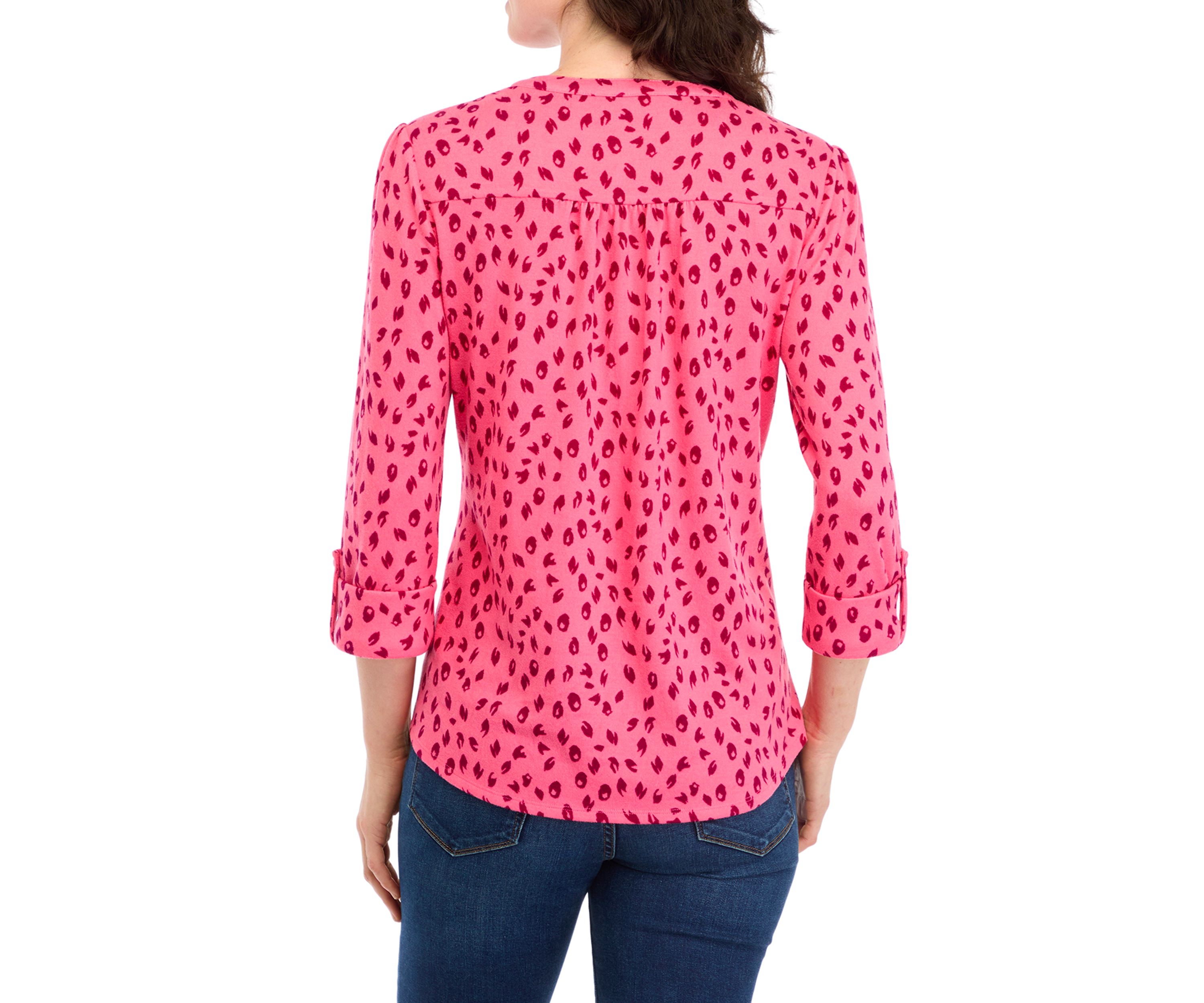 Womens Knit Henley Shirt 