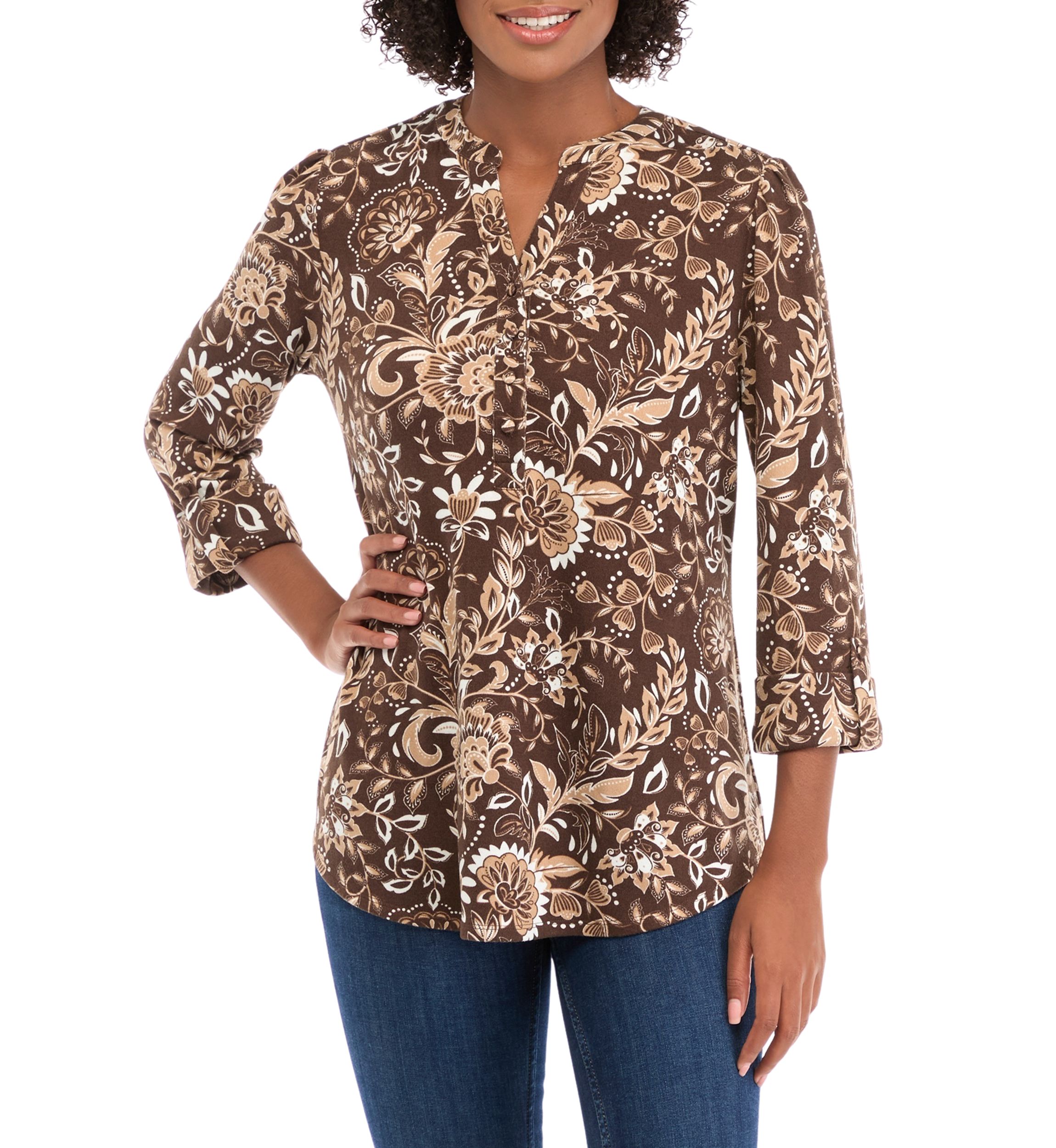 Womens Printed Knit Top