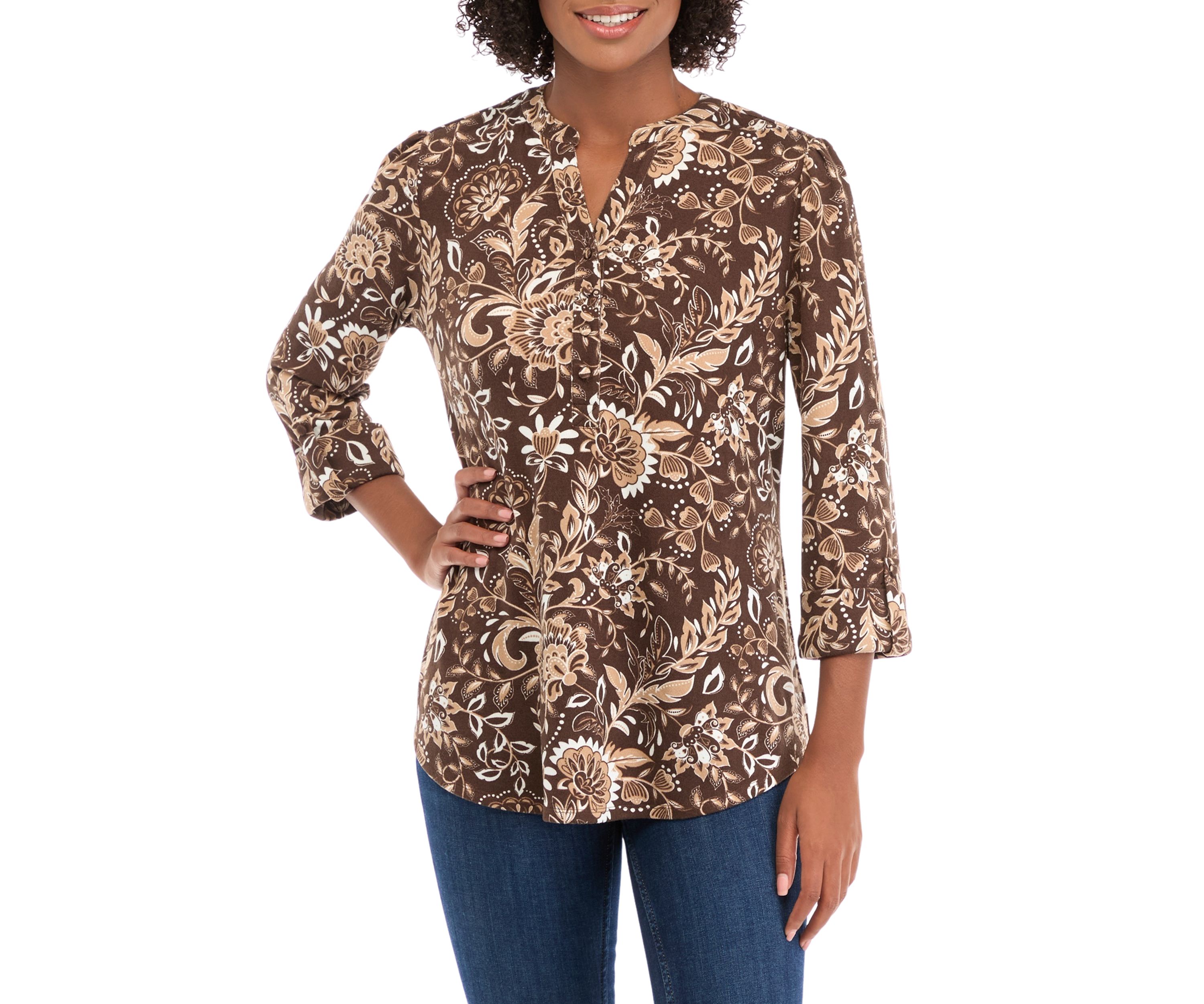 Womens Printed Knit Top