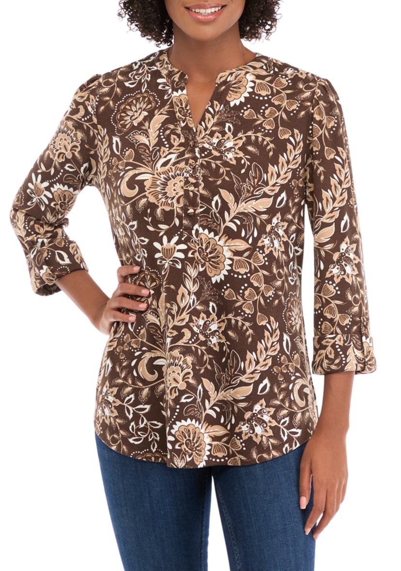 Womens Printed Knit Top