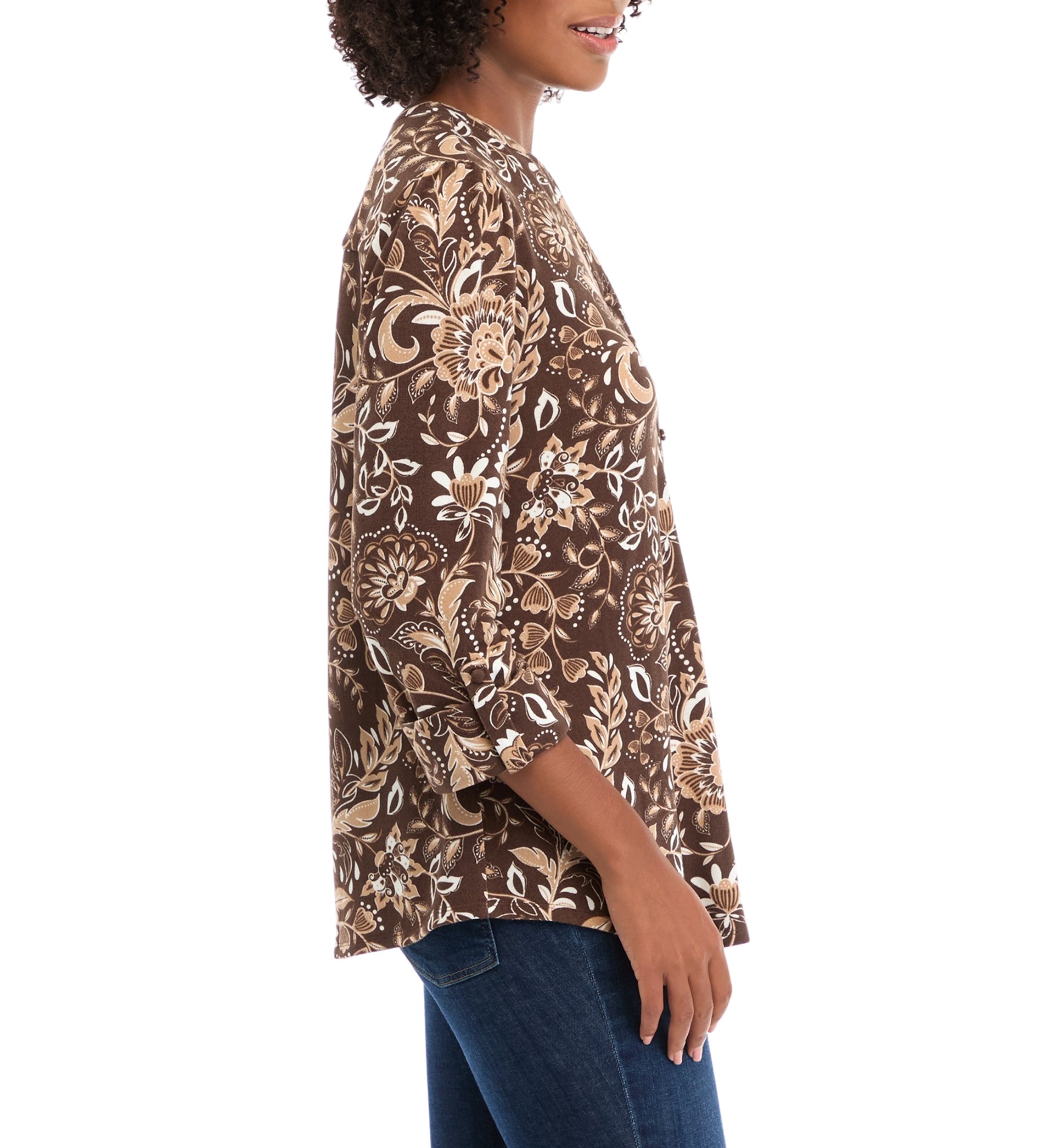 Womens Printed Knit Top