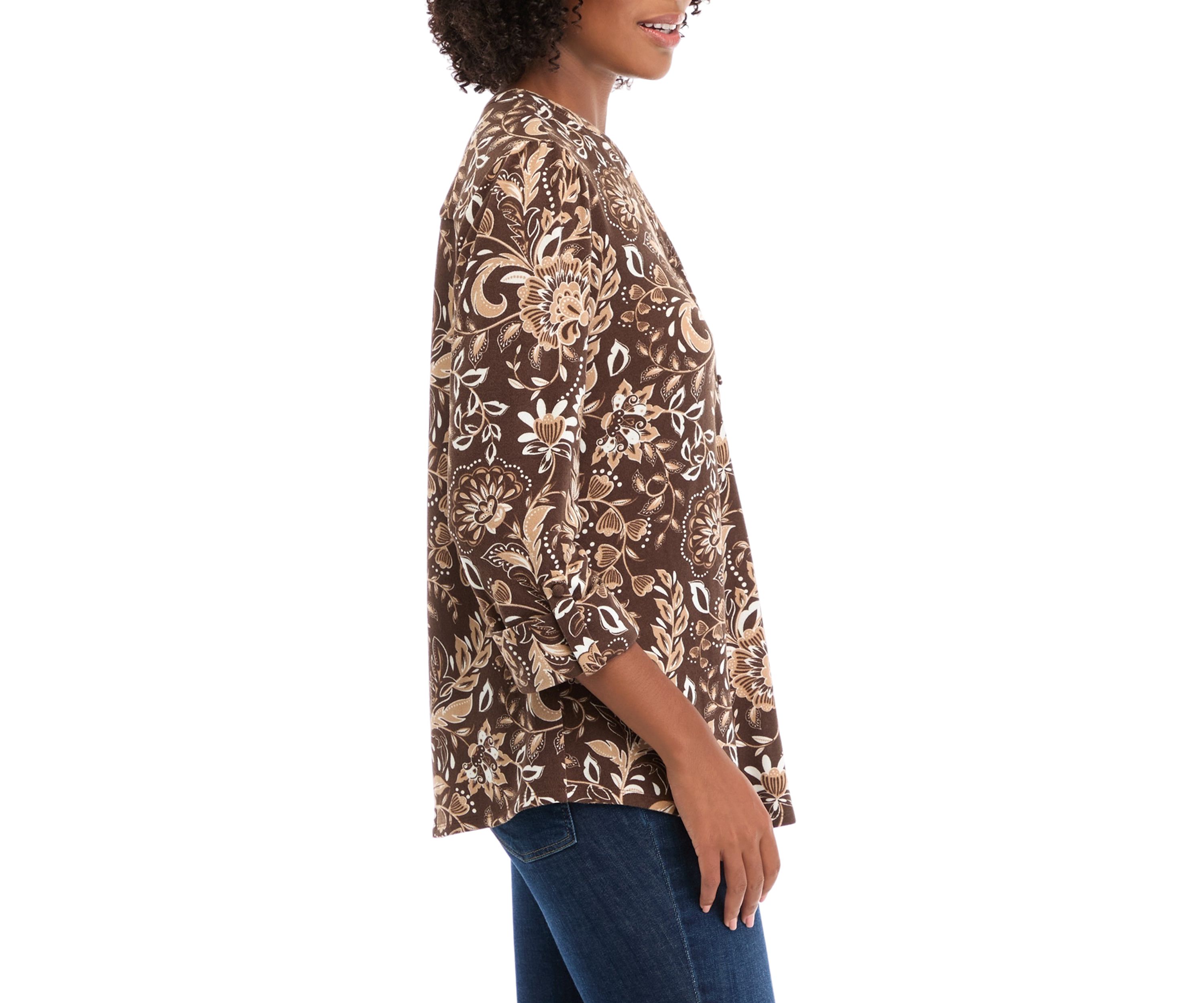 Womens Printed Knit Top