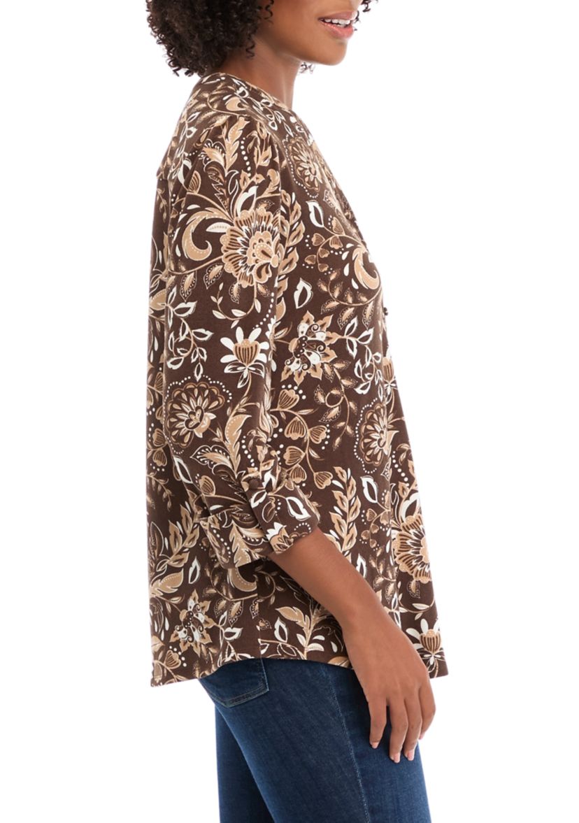 Womens Printed Knit Top