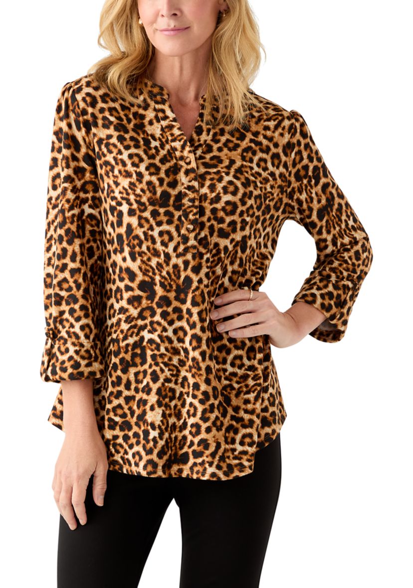 Womens 3/4 Sleeve Henley Shirt