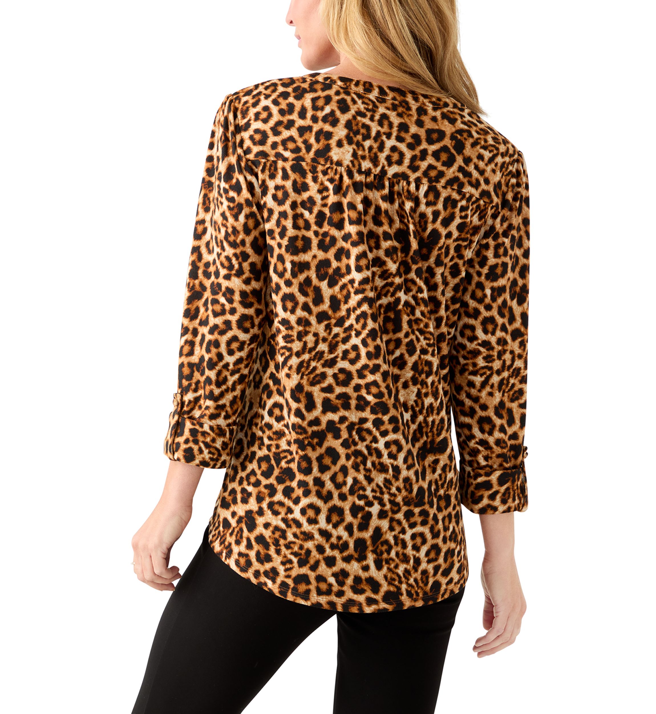 Womens 3/4 Sleeve Henley Shirt