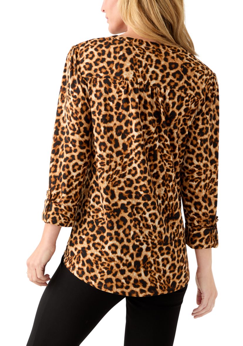 Womens 3/4 Sleeve Henley Shirt