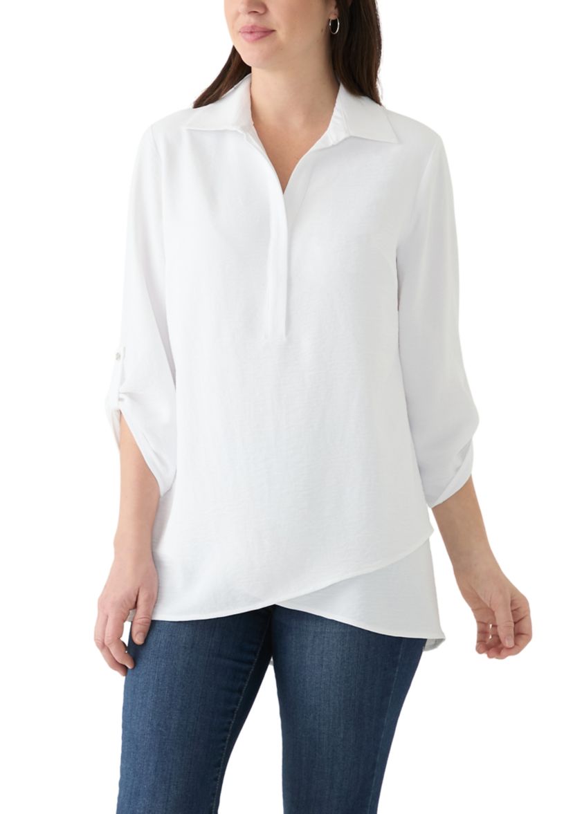 Womens Collared Henley Top