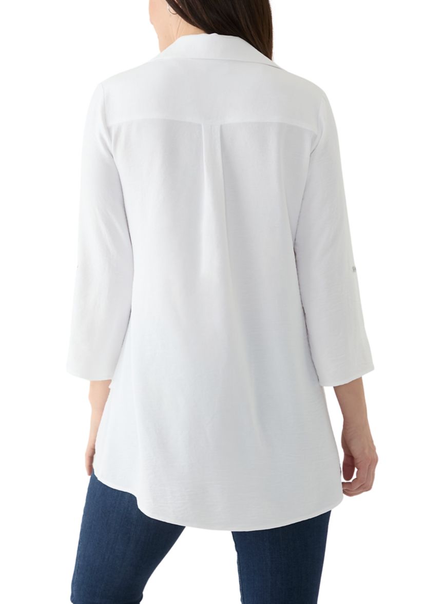 Womens Collared Henley Top