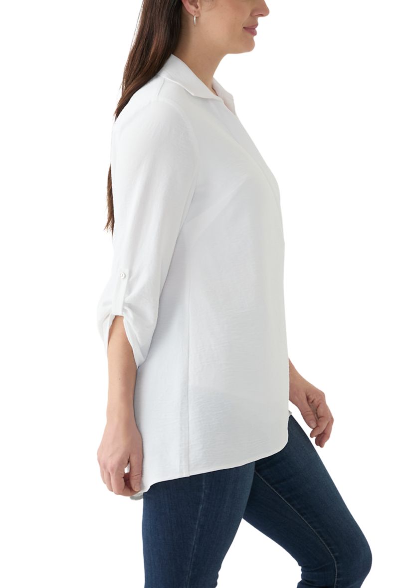 Womens Collared Henley Top