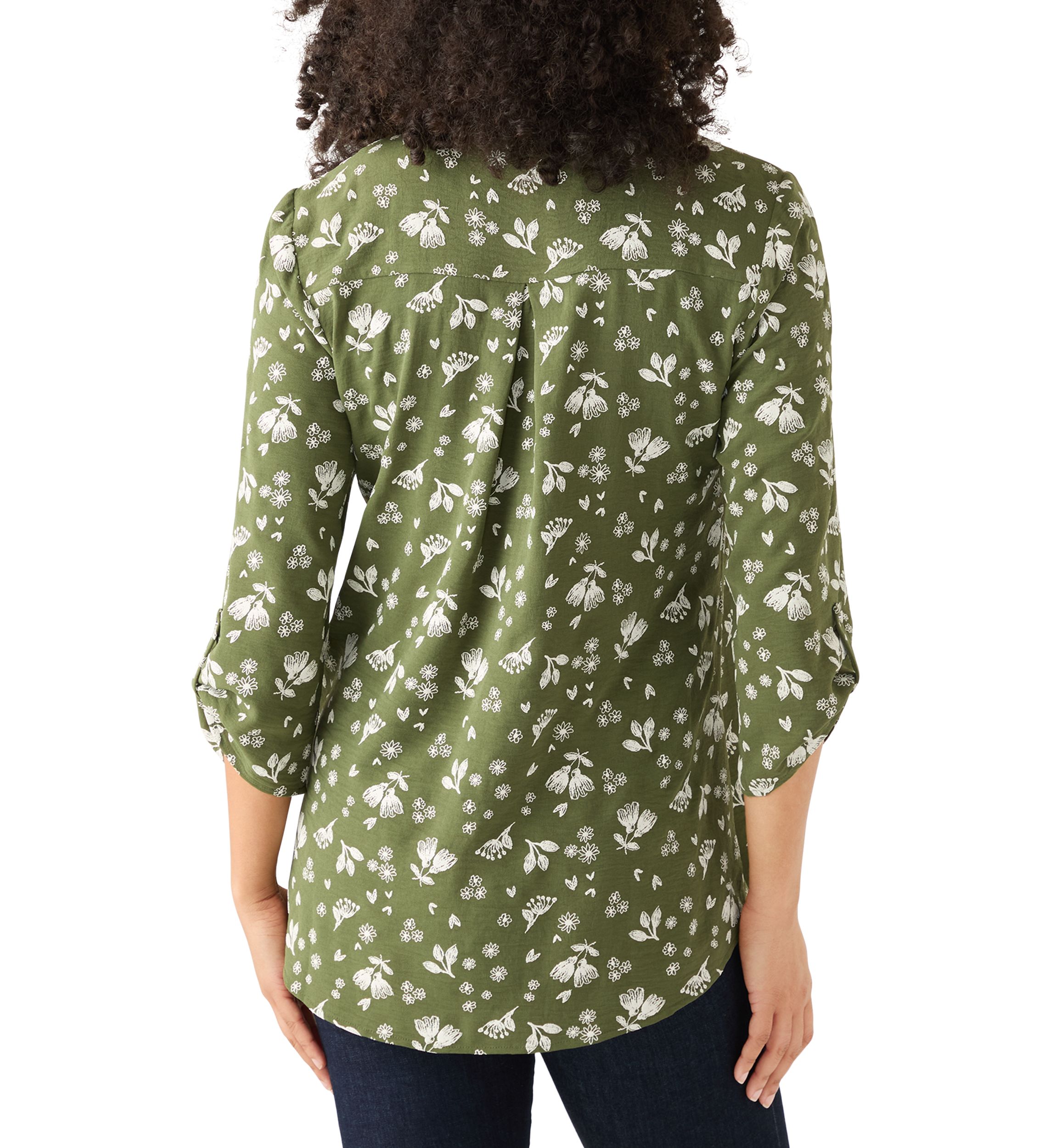 Womens 3/4 Sleeve Printed Tunic Top