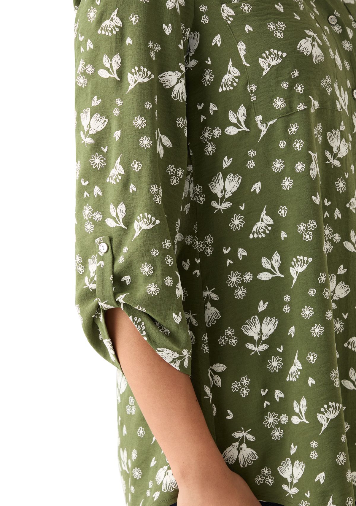 Womens 3/4 Sleeve Printed Tunic Top