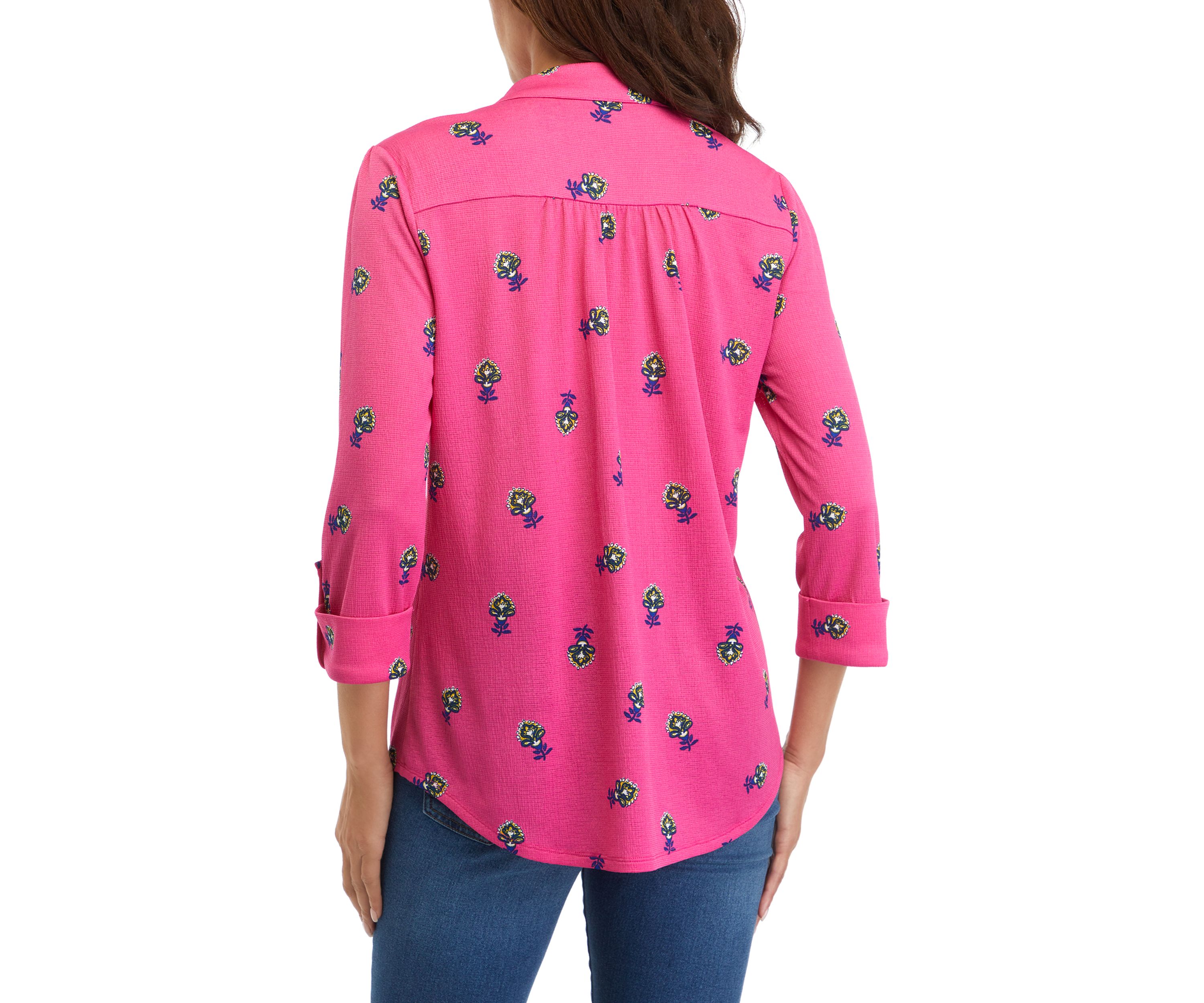 Womens Printed Collared Shirt 