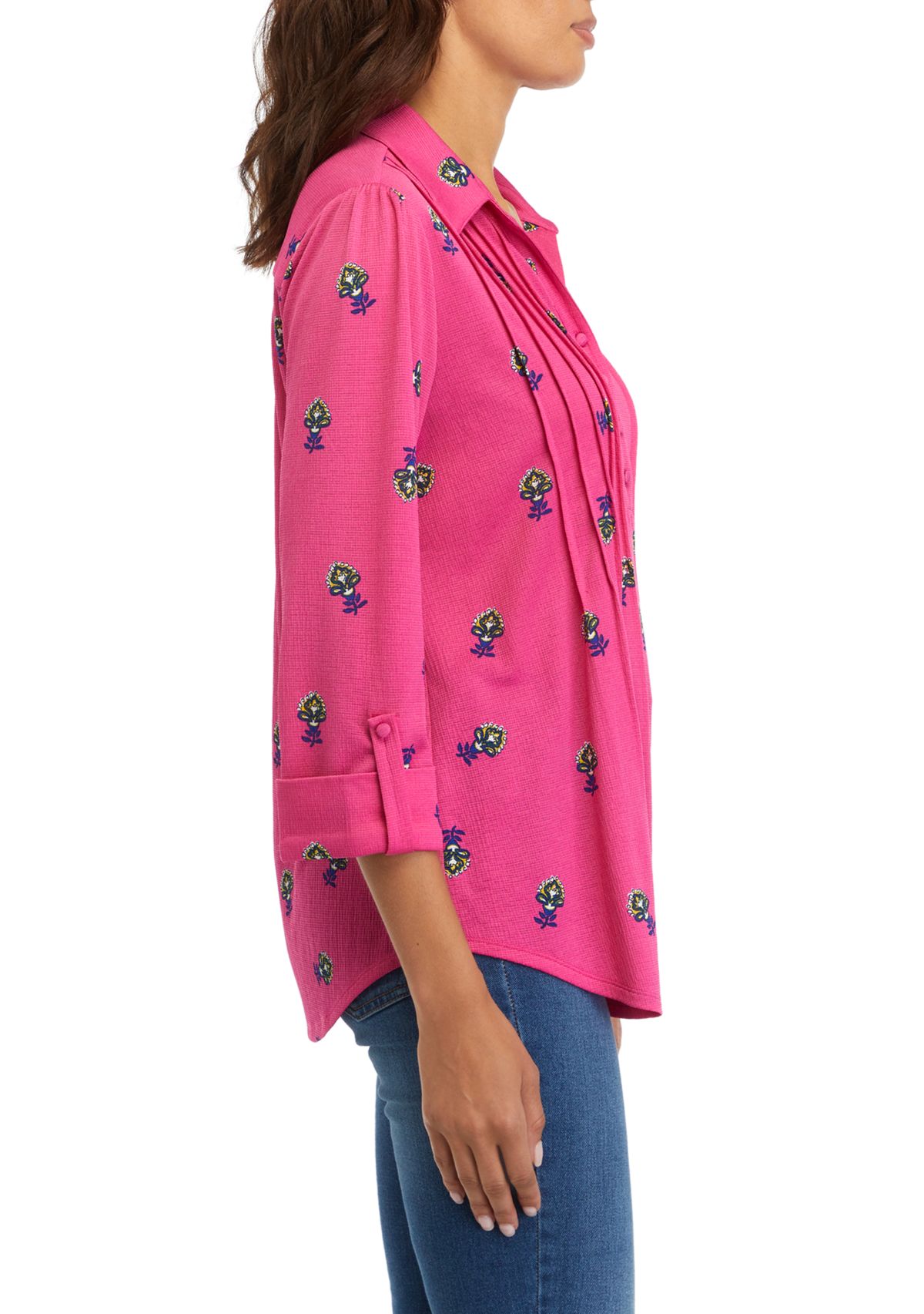 Womens Printed Collared Shirt 