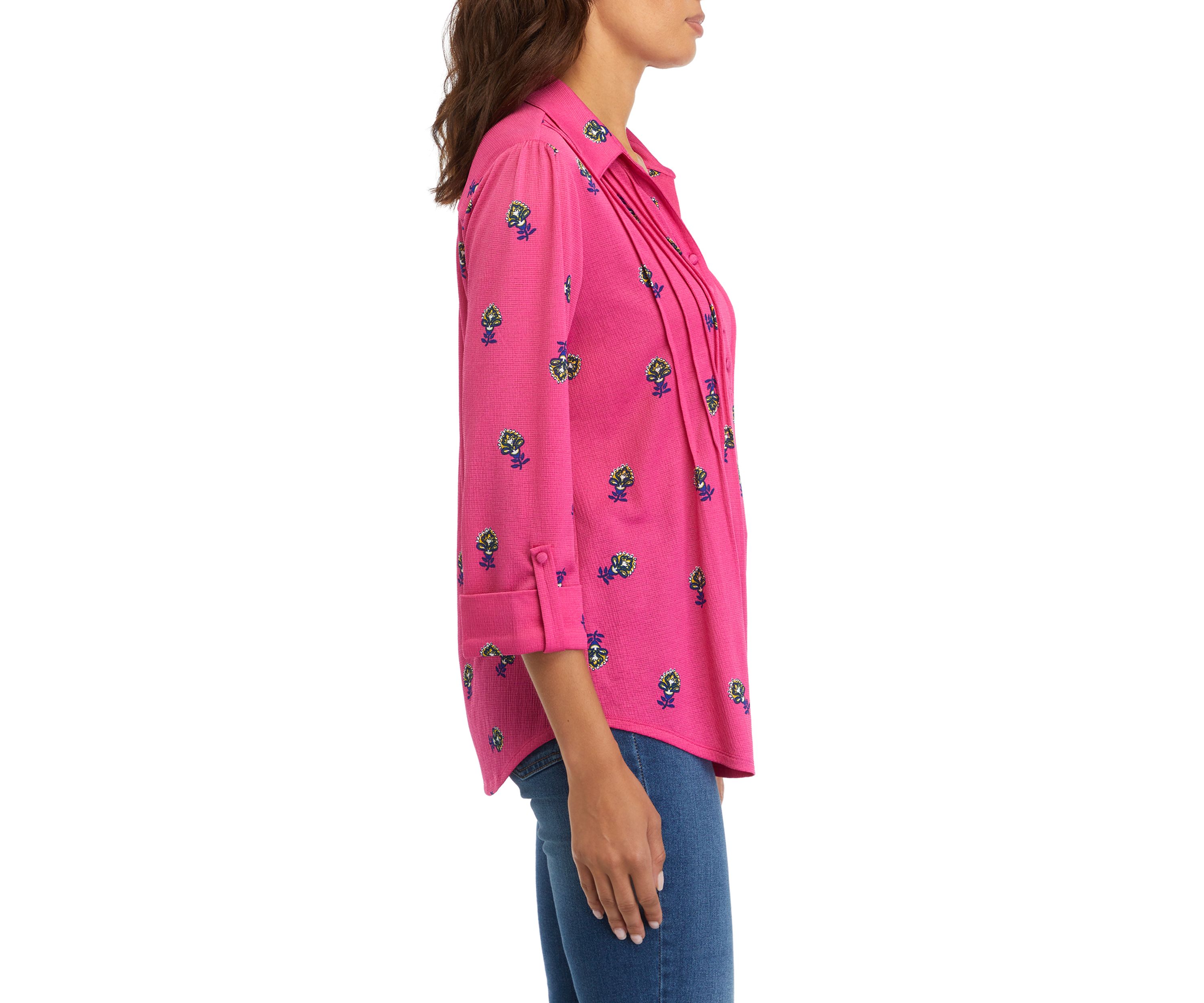 Womens Printed Collared Shirt 
