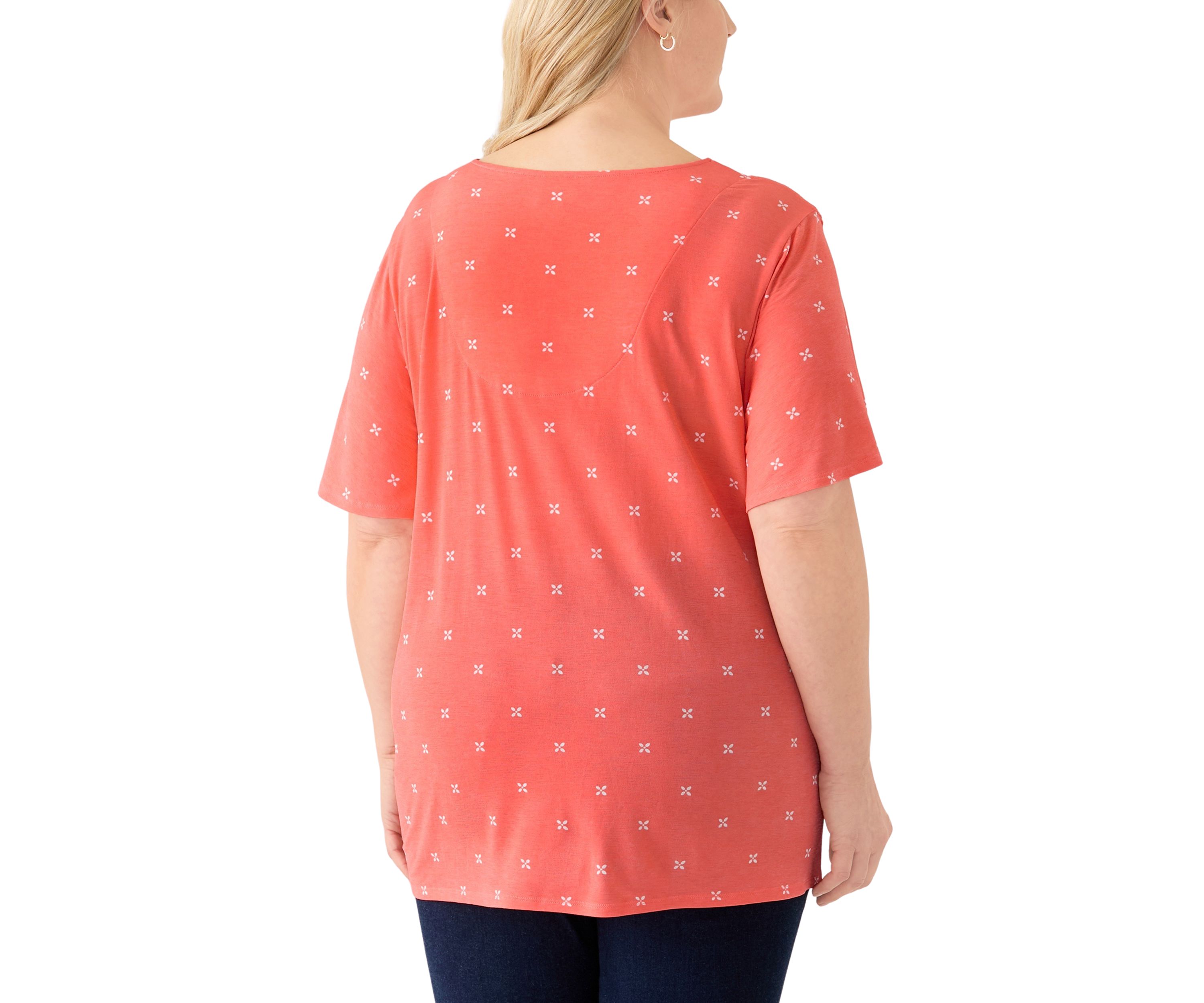 Plus Size Flutter Sleeve Button Front V-Neck Top