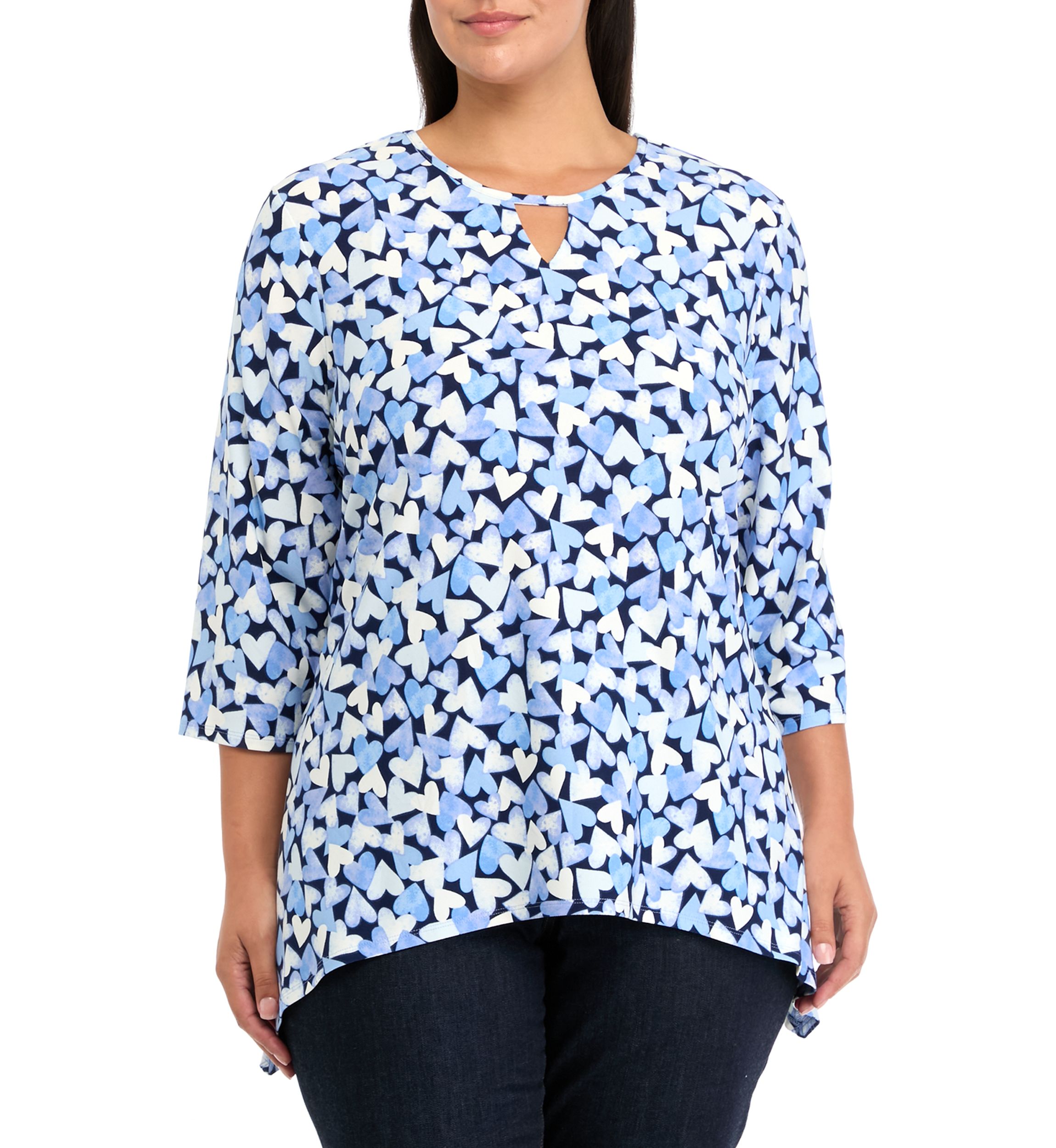 Plus Size Shark Bite Hem Top 