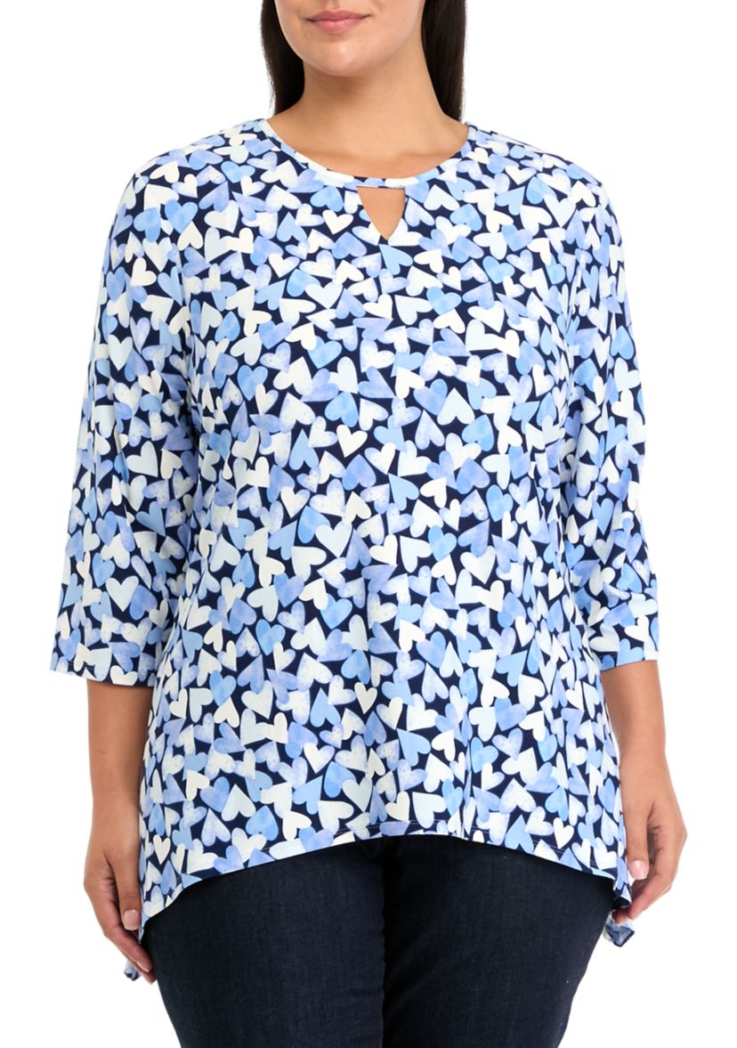 Plus Size Shark Bite Hem Top 